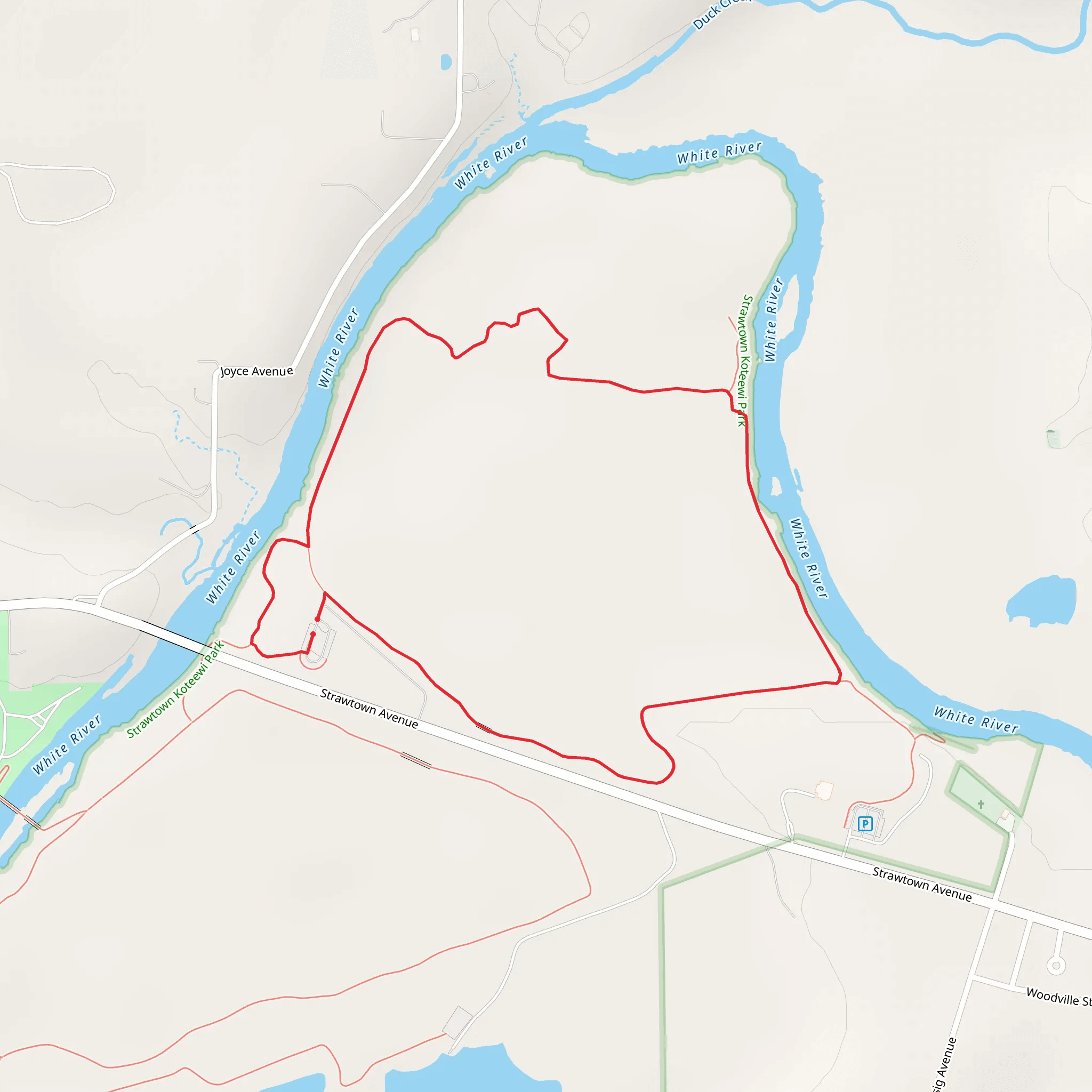 White River - Hamilton Country Park Loop Trail mobile static map