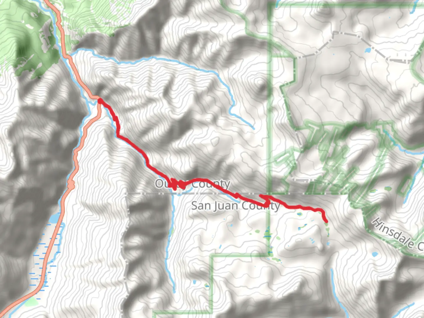 An image depicting the trail Walk along Uncompahgre River and Mineral Creek and its surrounding area.