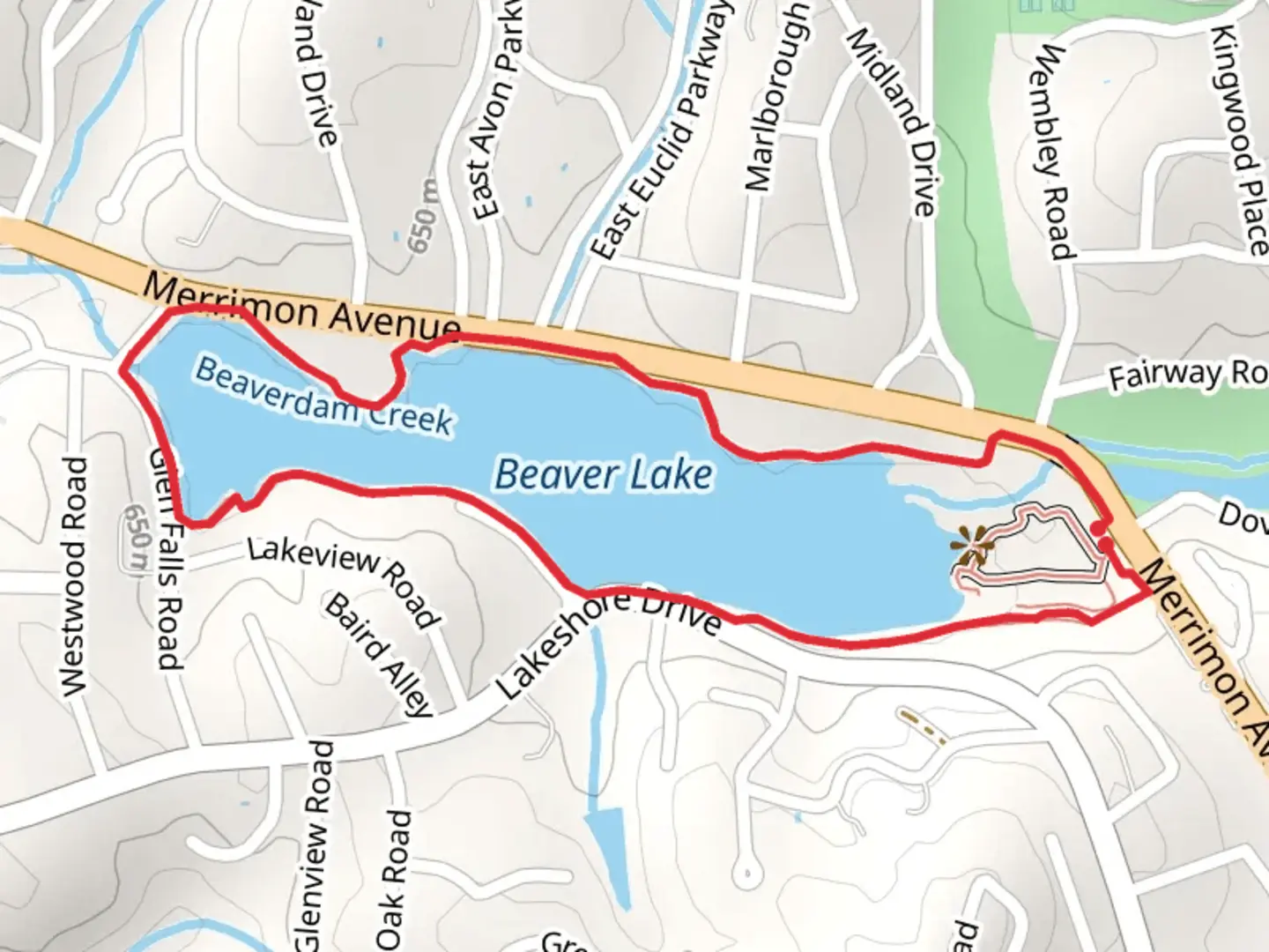 An image depicting the trail Beaver Lake Loop and its surrounding area.