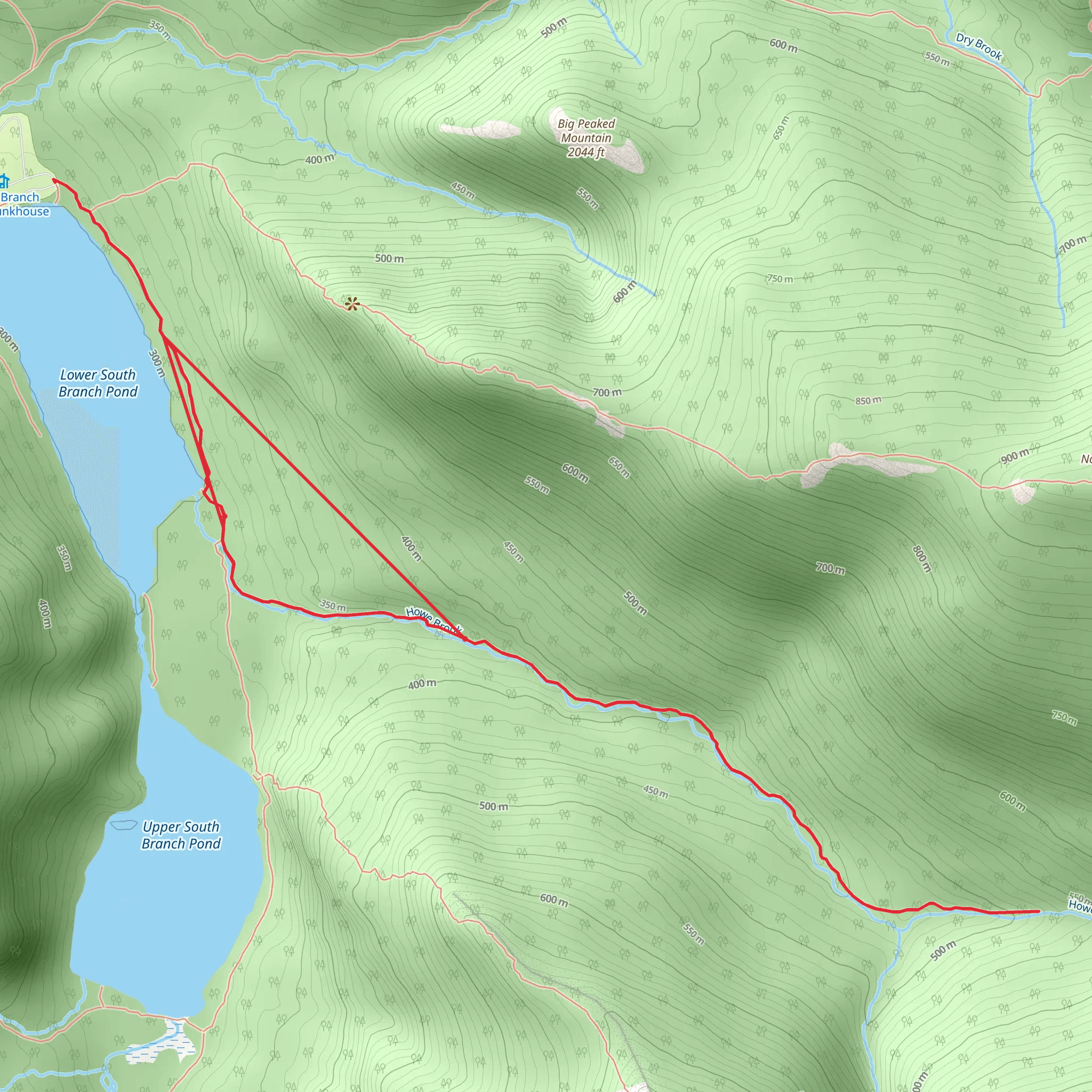 Howe Brook via Lower South Branch Pond mobile static map