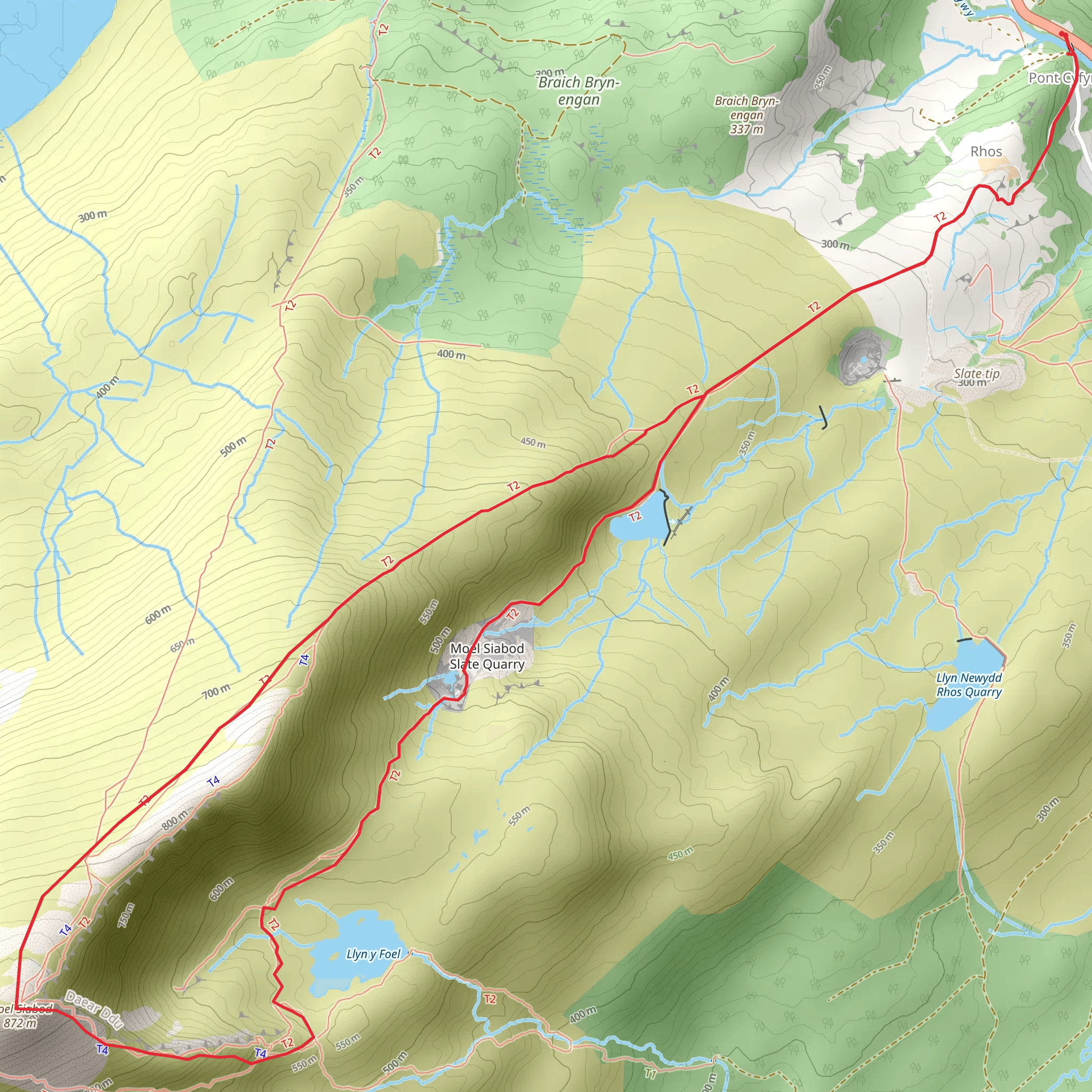 Moel Siabod from Pont Cyfyng near Capel Curig mobile static map