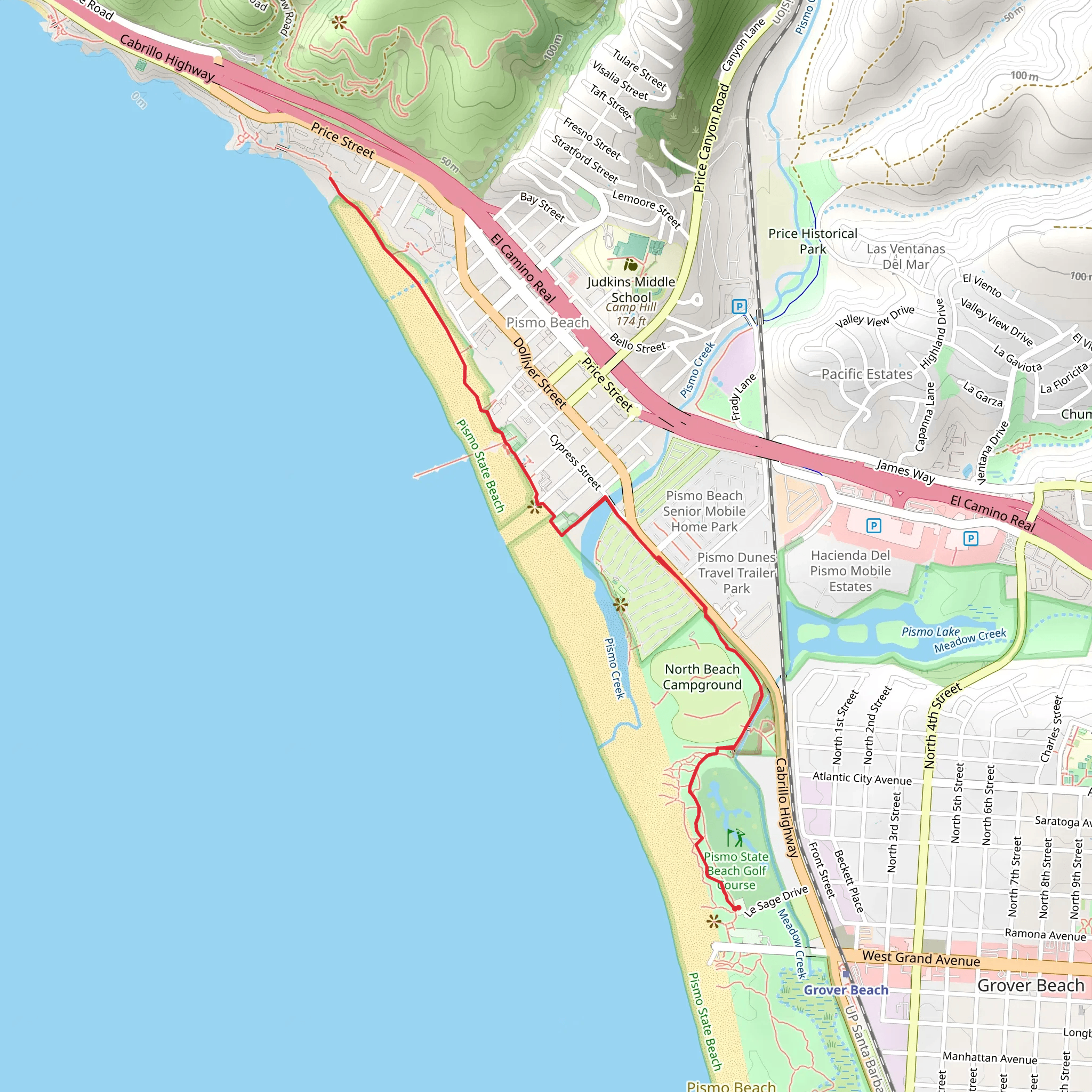 Pismo Beach Walk mobile static map