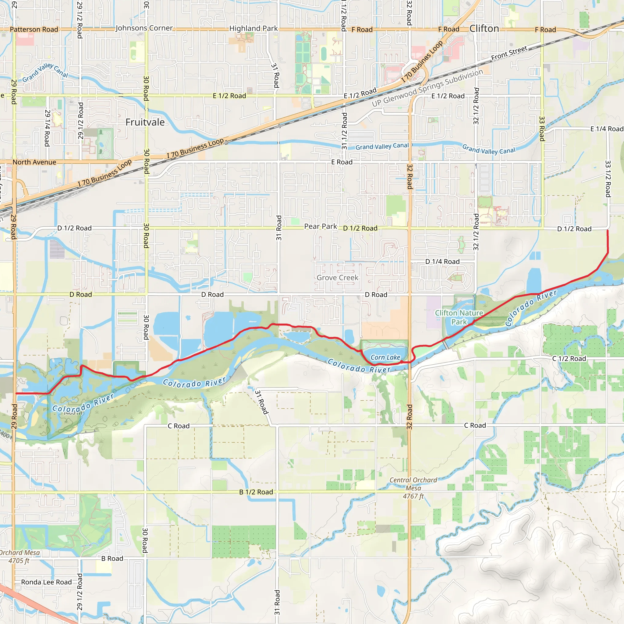 Riverfront TRail - Corn Lake Section mobile static map