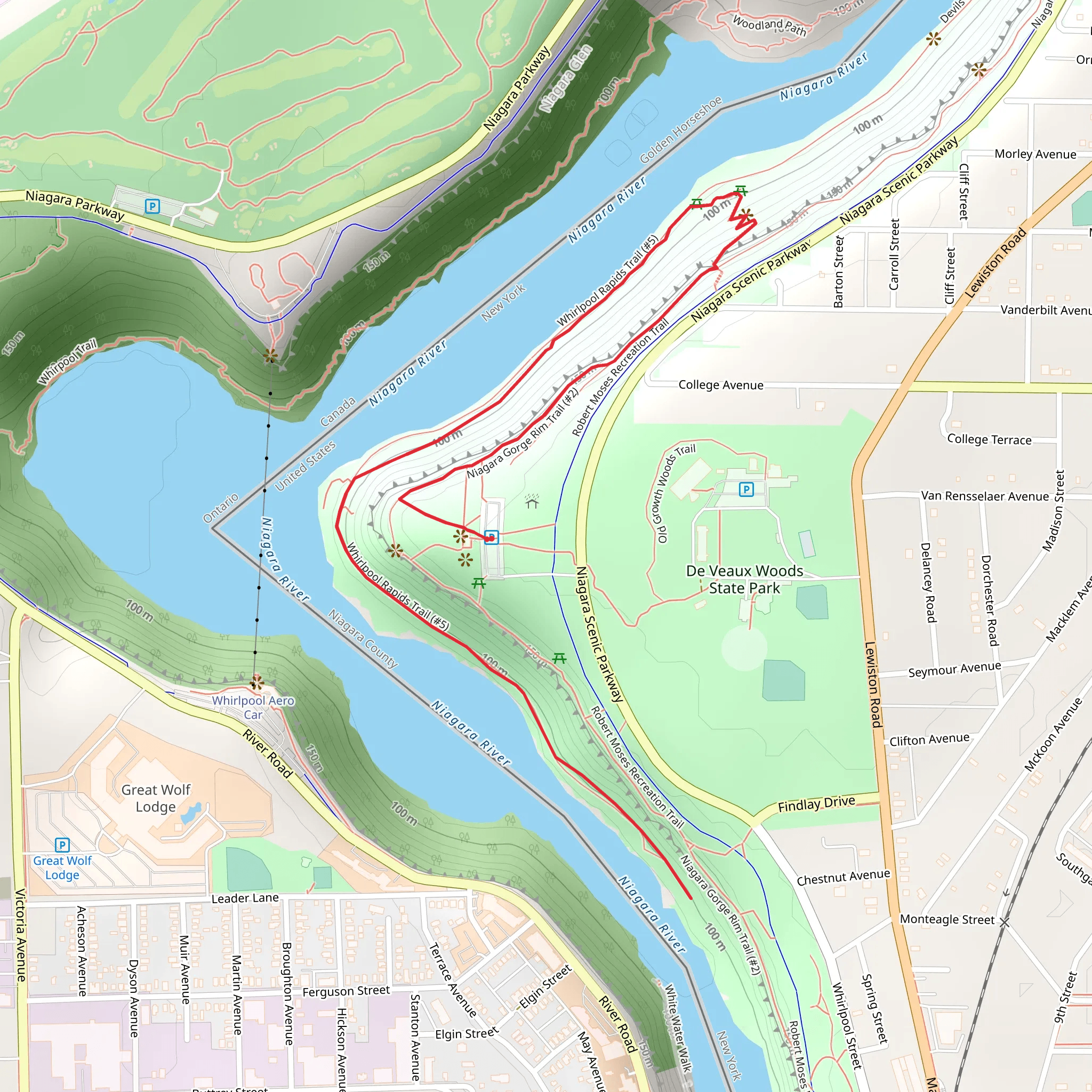 Whirlpool Rapids Trail mobile static map