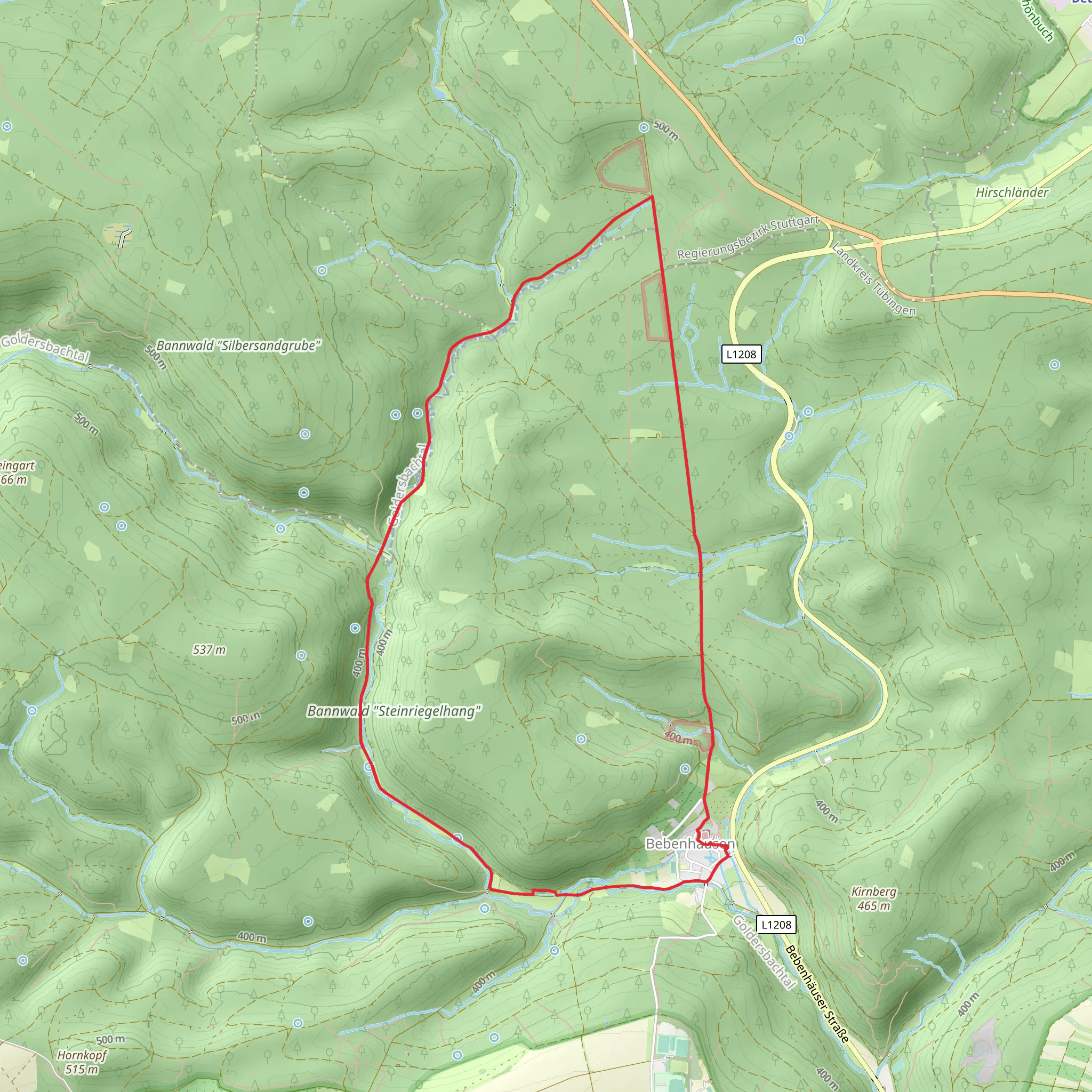 Kloster Bebenhausen, Fohlenweide and Schlagbaumlinde Loop - Bebenhausen mobile static map