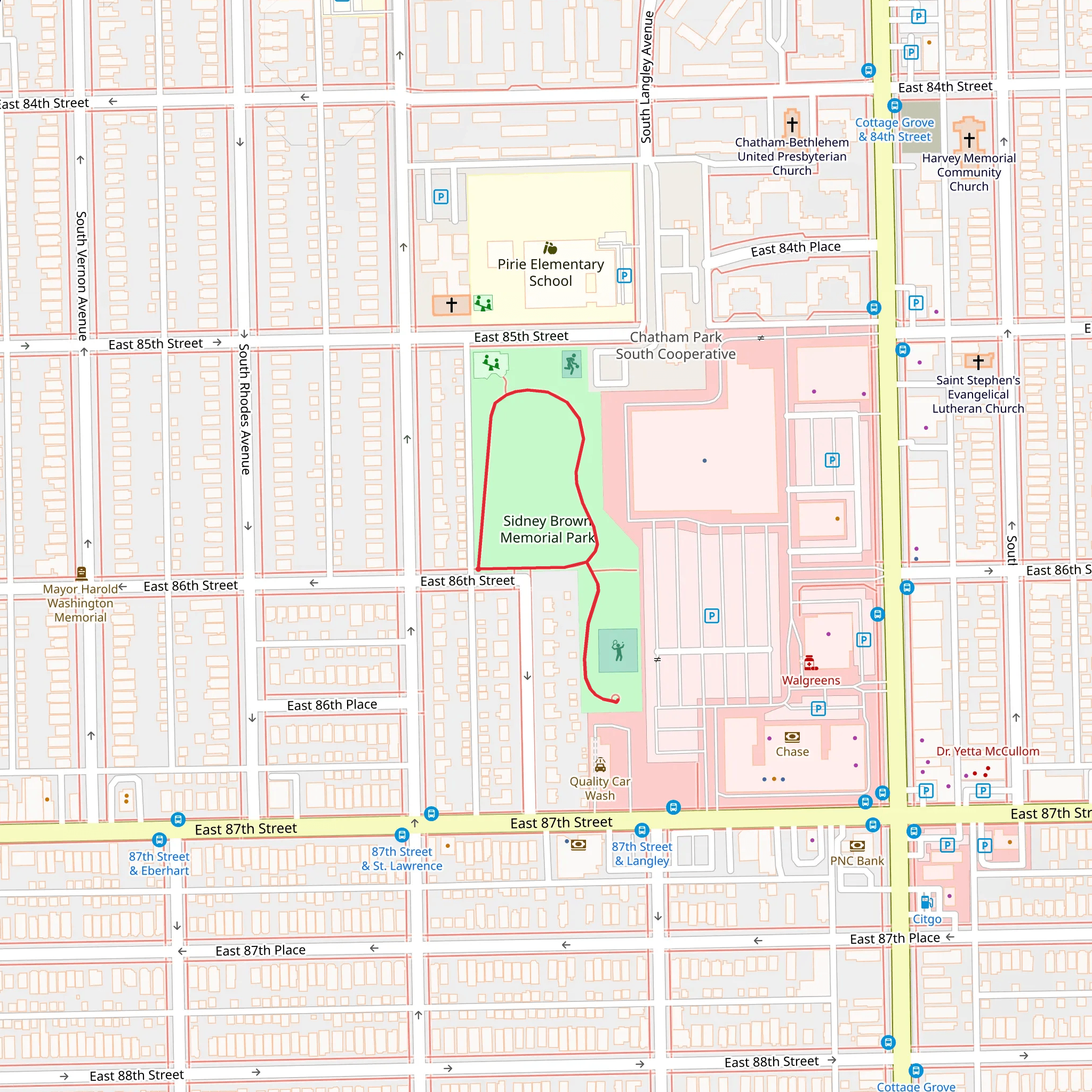 Sidney Brown Memorial Park Loop mobile static map