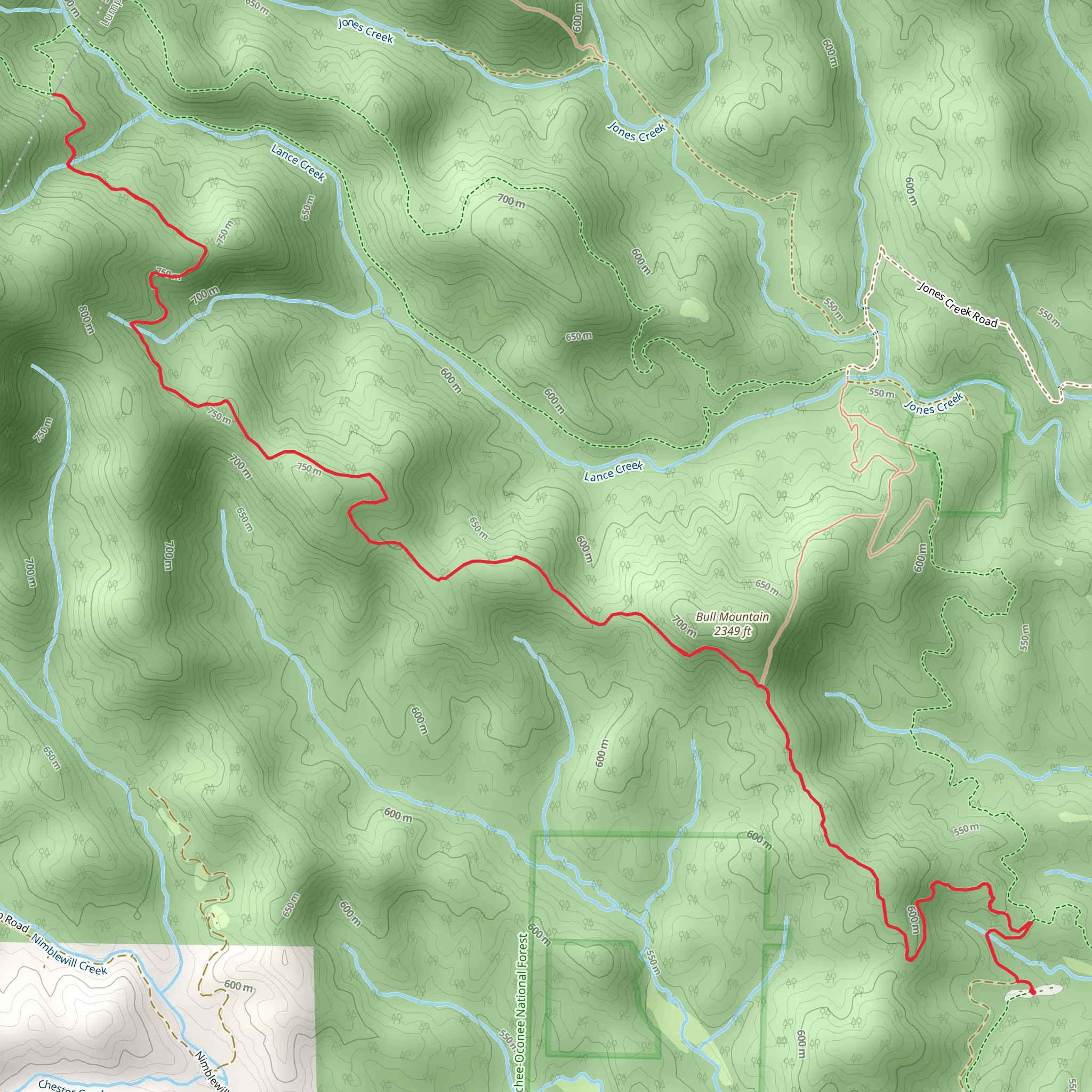 Bull Mountain Trail mobile static map