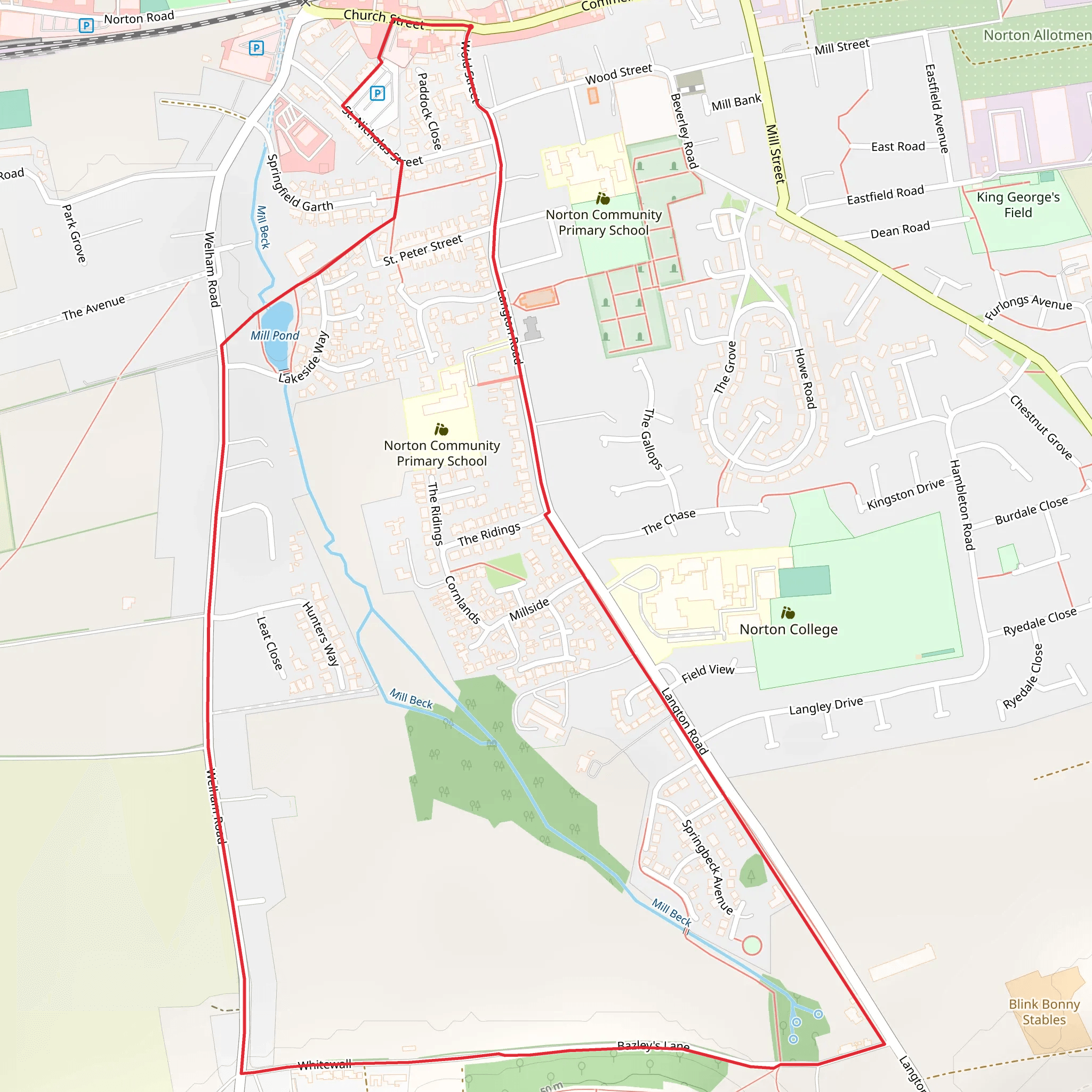 Norton-on-Derwent Loop mobile static map