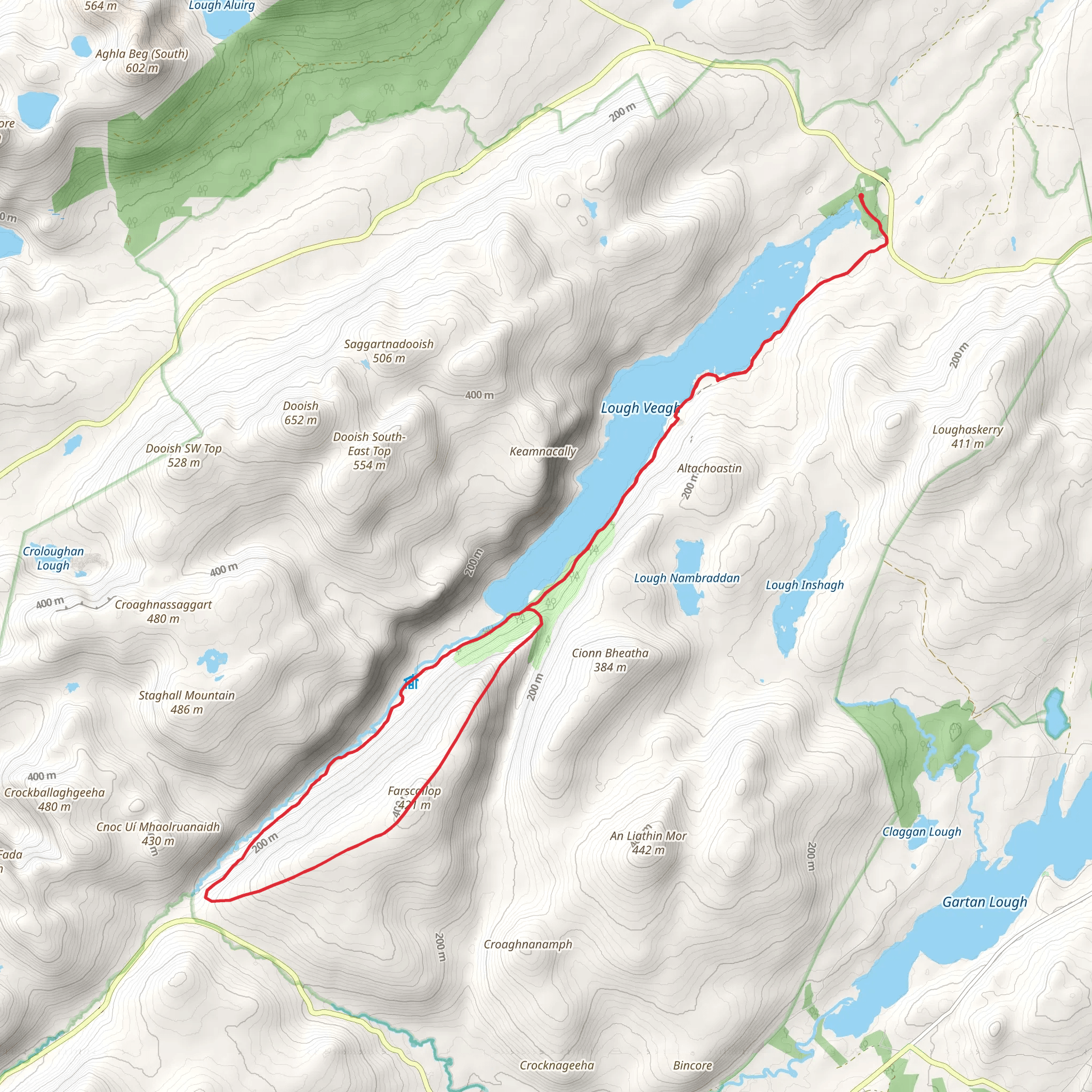 Glenveagh and Farscallop Loop mobile static map