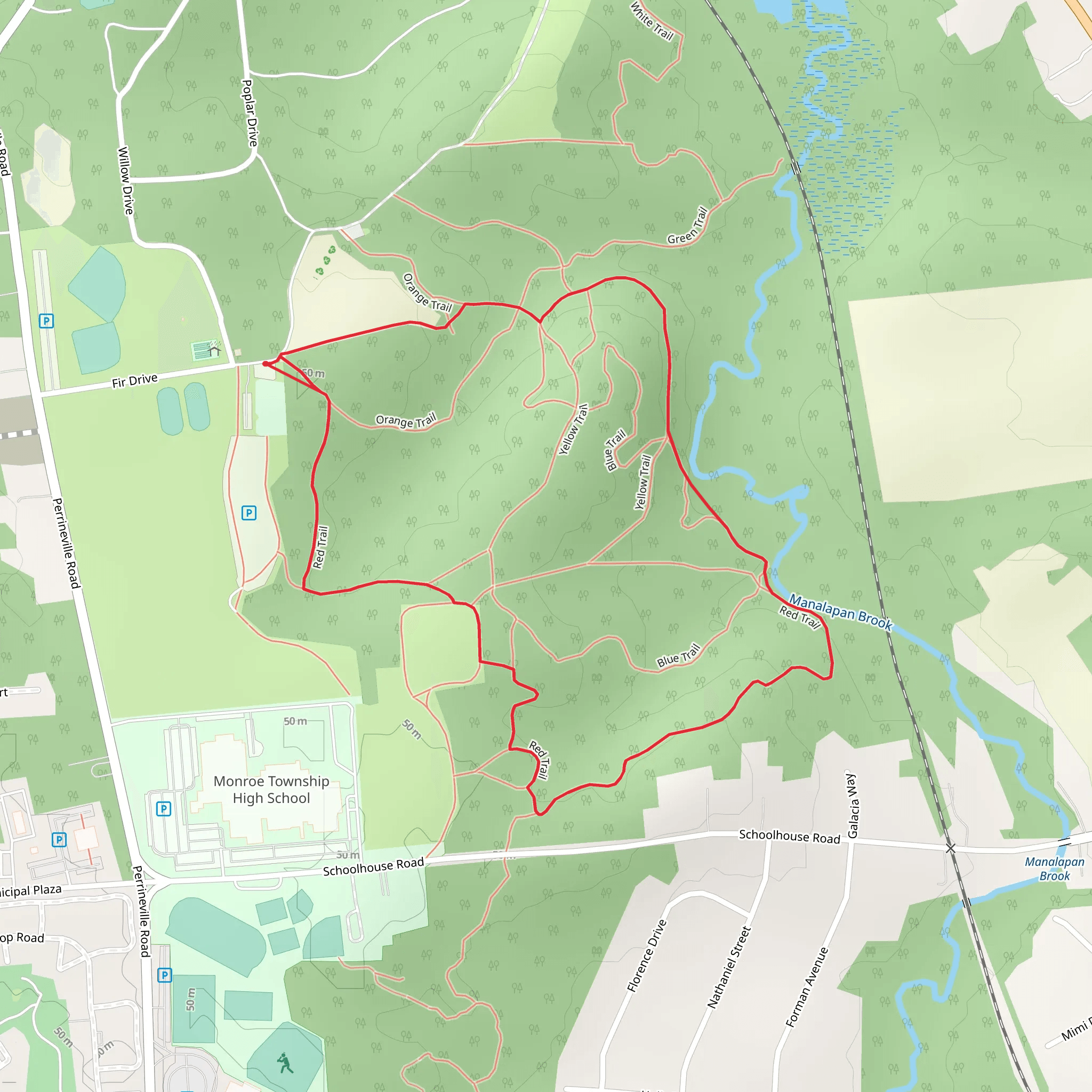 Thompson Park Loop mobile static map
