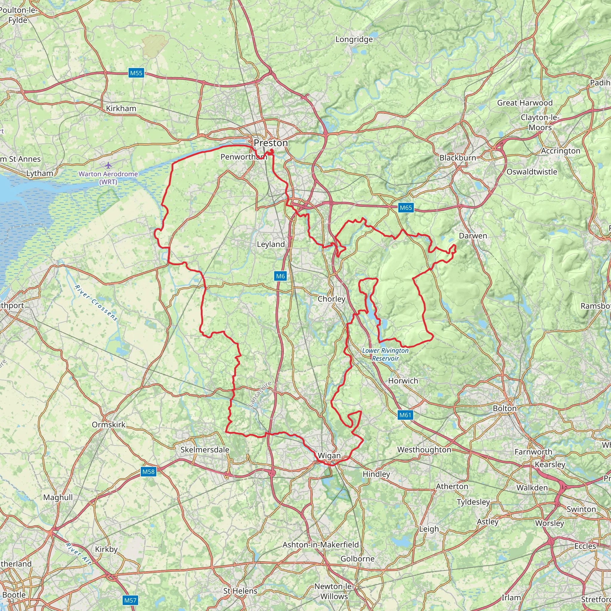 Lancashire's Southern Loop Walk mobile static map