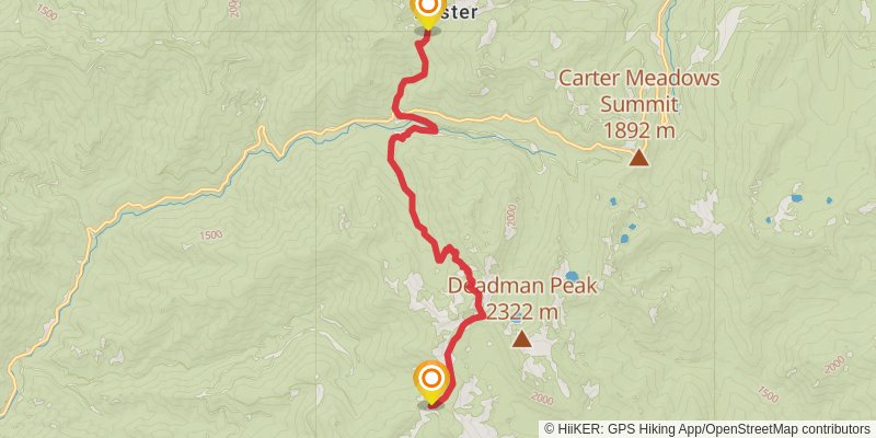 Bigfoot Trail stage 16 Map