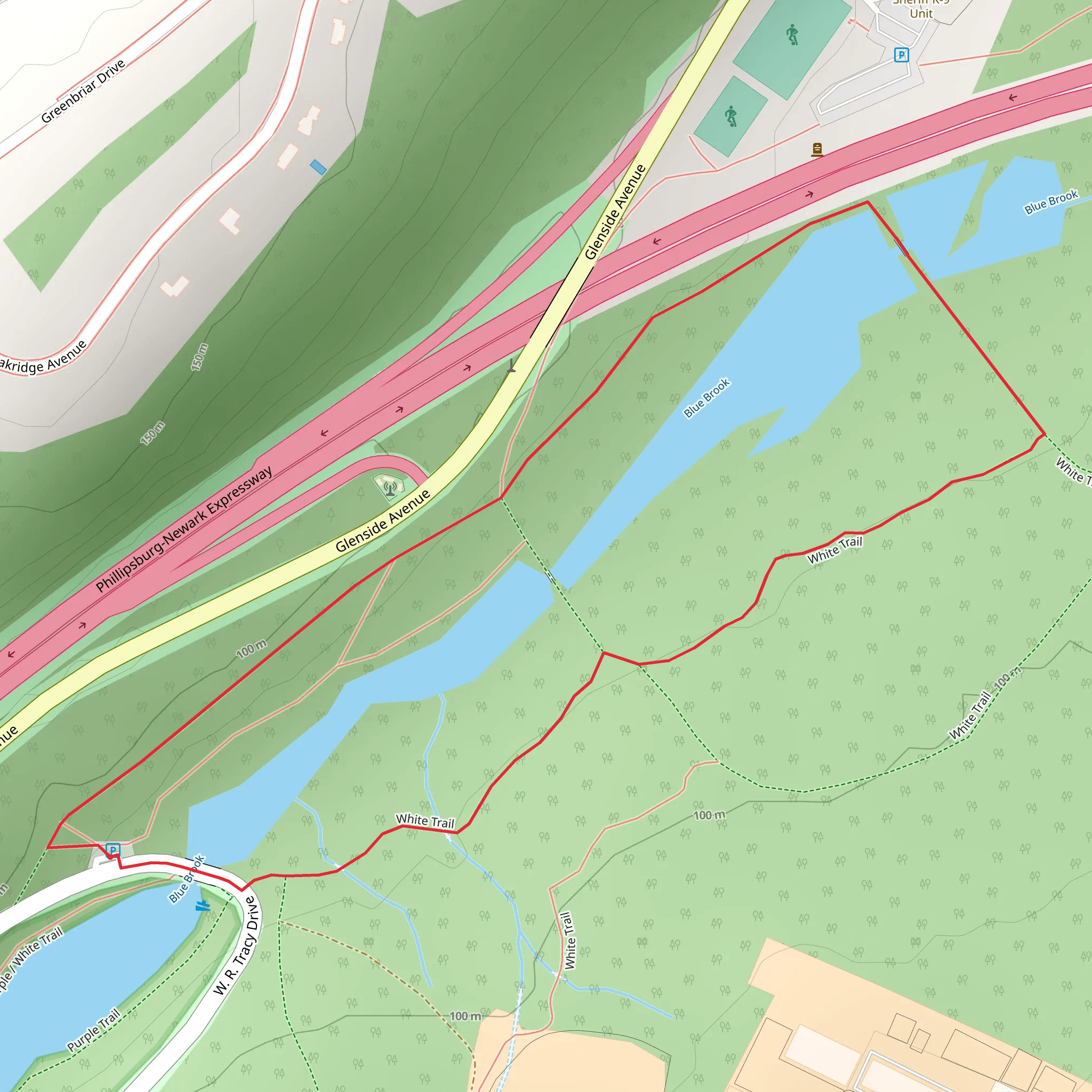 White Trail and Blue Brook Loop mobile static map