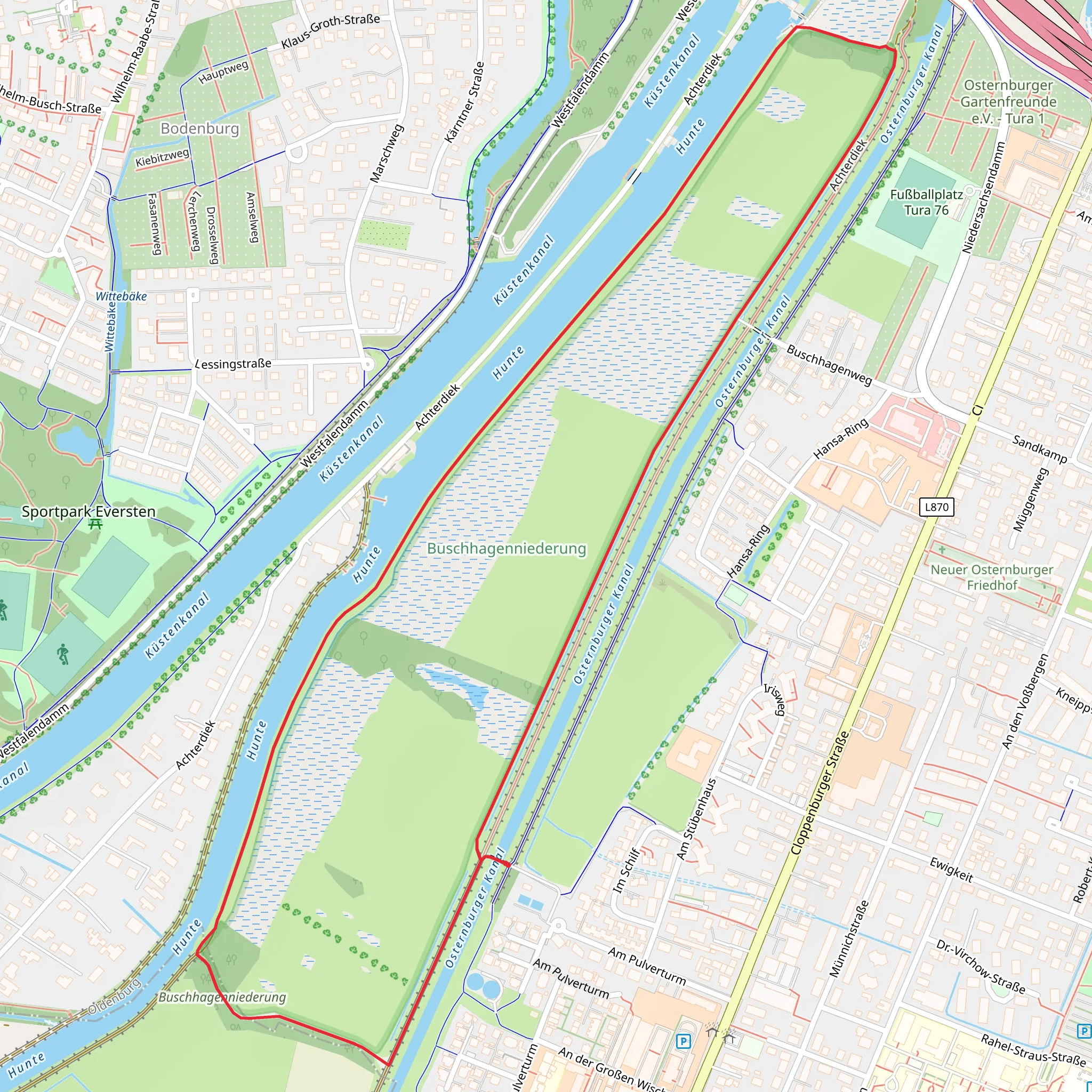 Buschhagenniederung Loop mobile static map