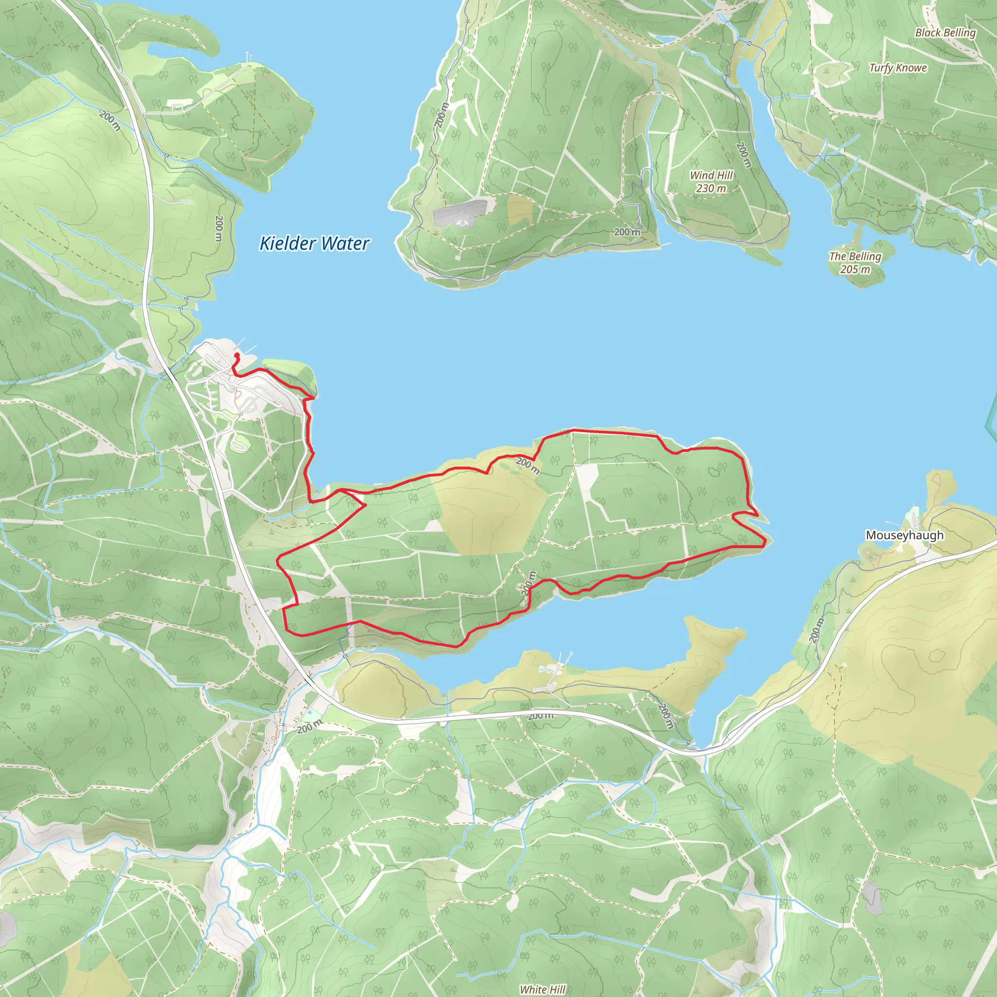 The Headland and Bull Crag Peninsula via River Tyne Trail mobile static map