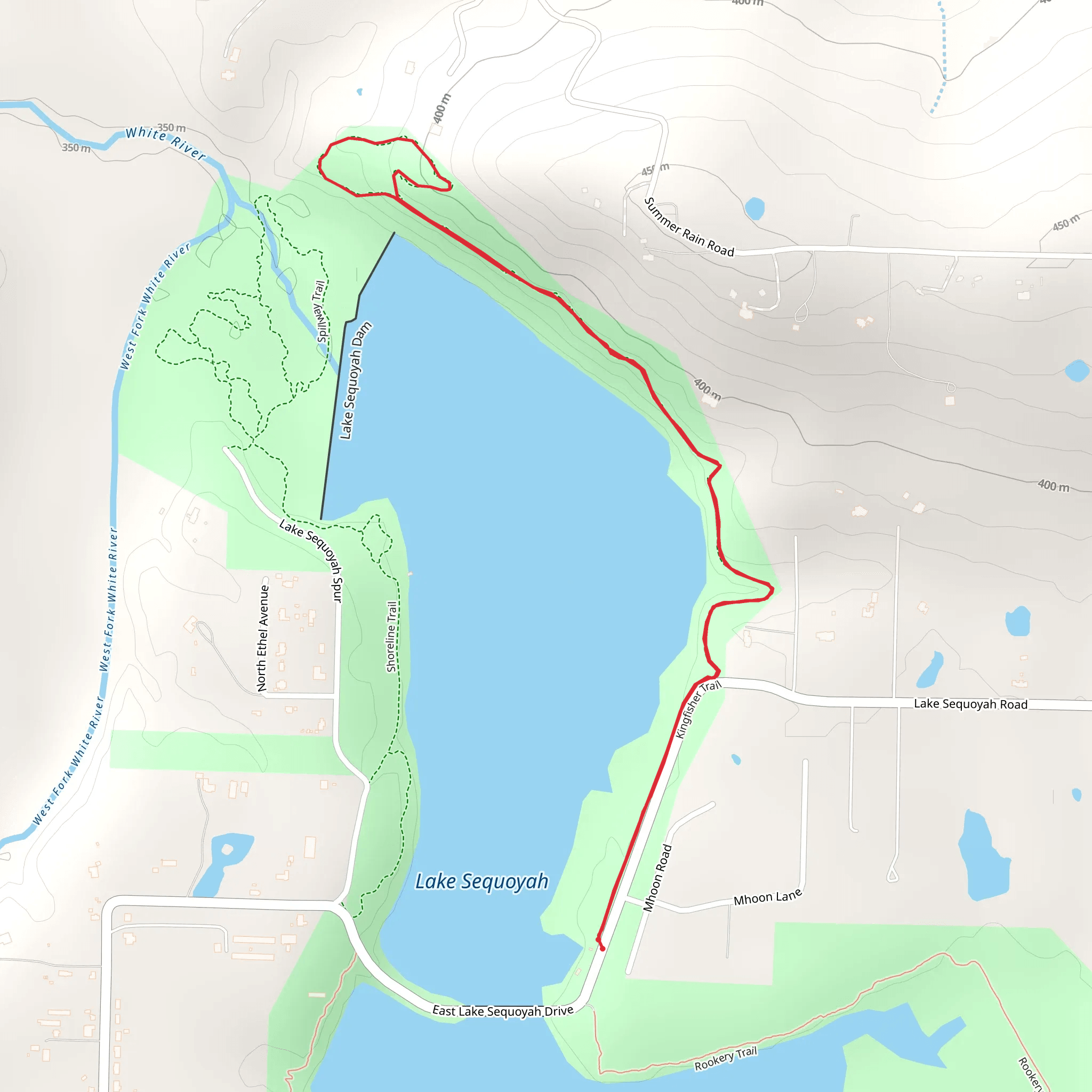 Lake Sequoyah - Kingfisher Trail mobile static map
