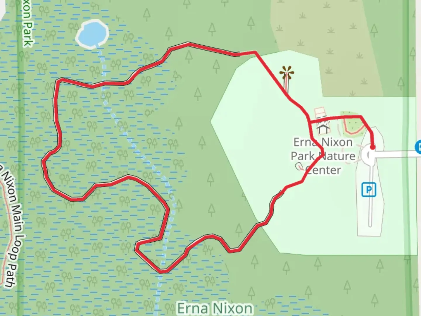 An image depicting the trail Butterfly Garden Loop and its surrounding area.