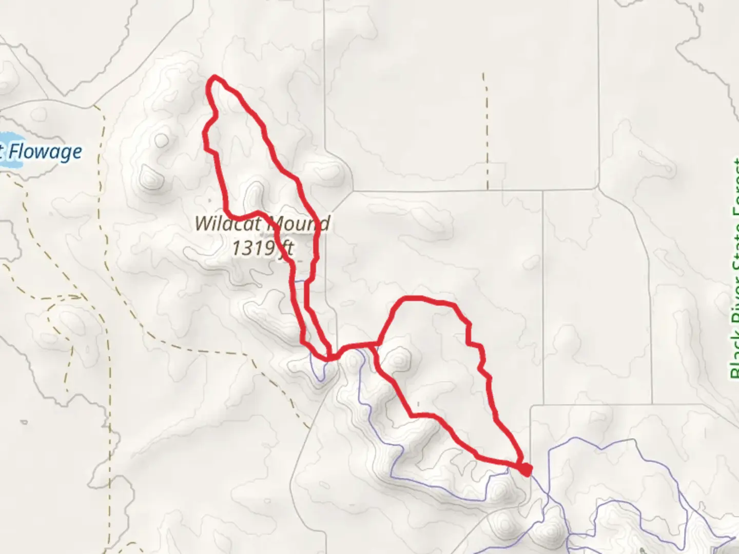 An image depicting the trail Red Oak - Wildcat Mountain Loop and its surrounding area.