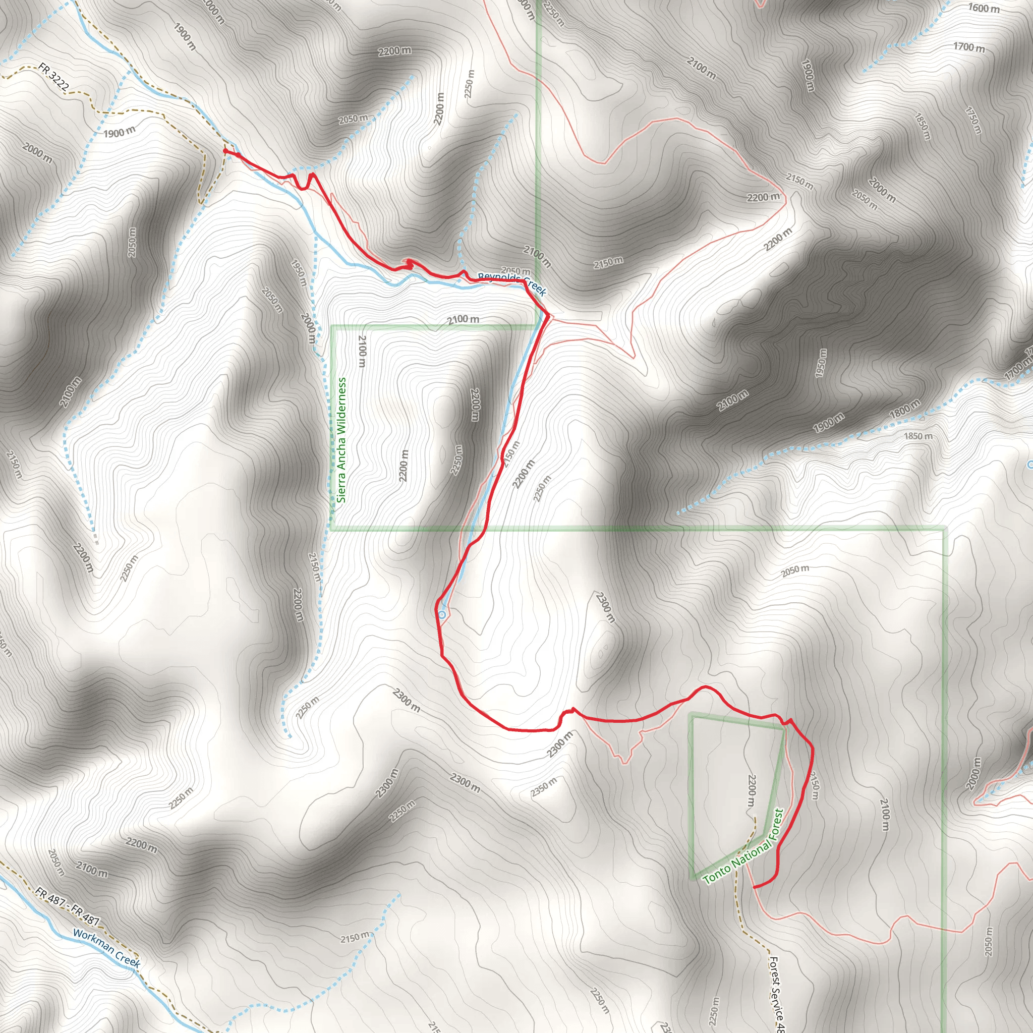 Reynolds Creek Trail mobile static map