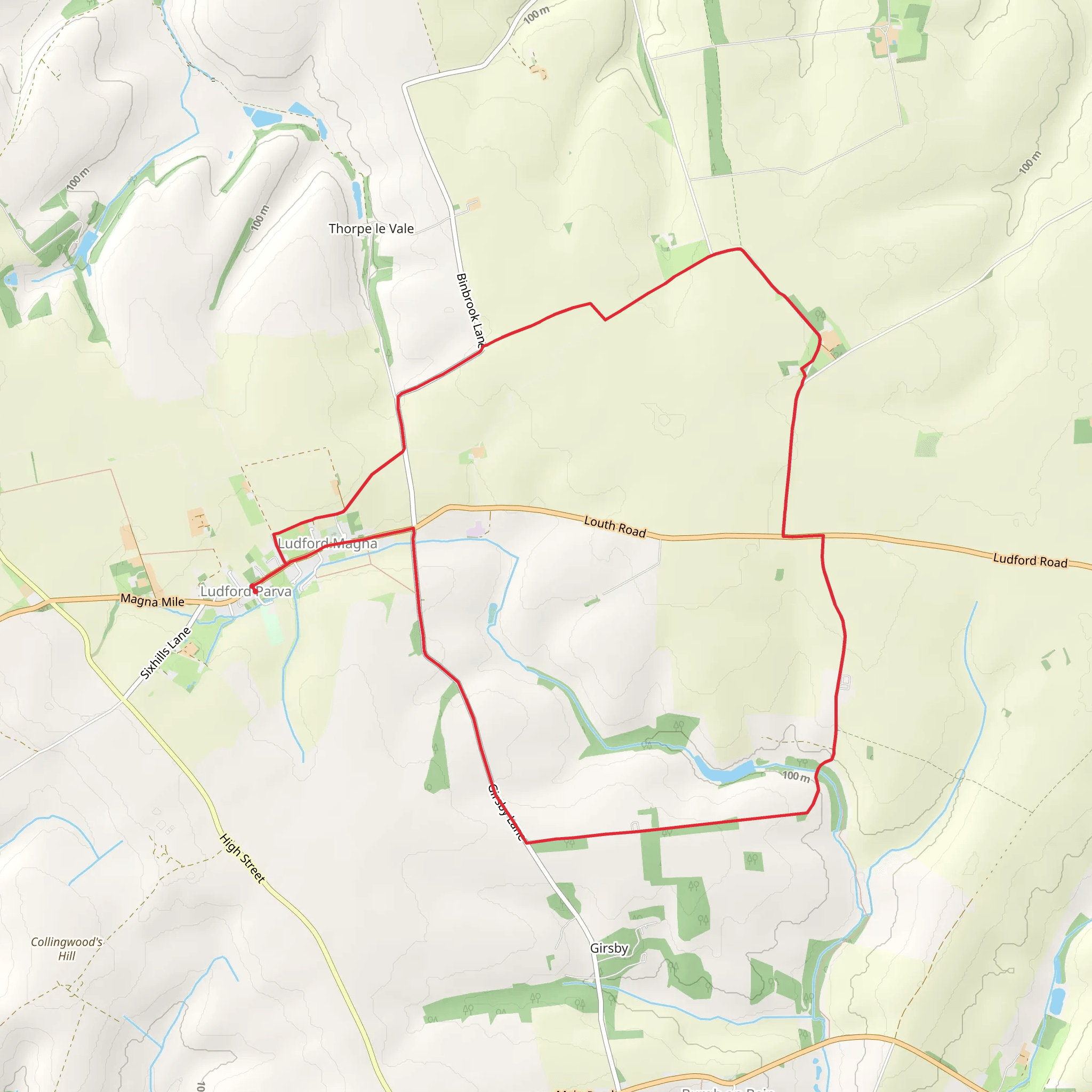 Ludford Magna Loop mobile static map