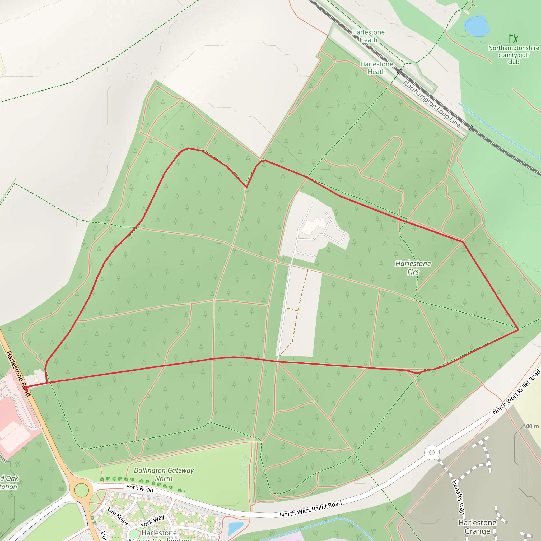Harlestone Firs Forest Walk mobile static map
