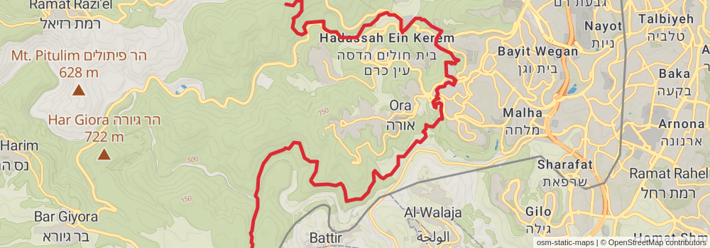 Israel National Trail stage 25 Map