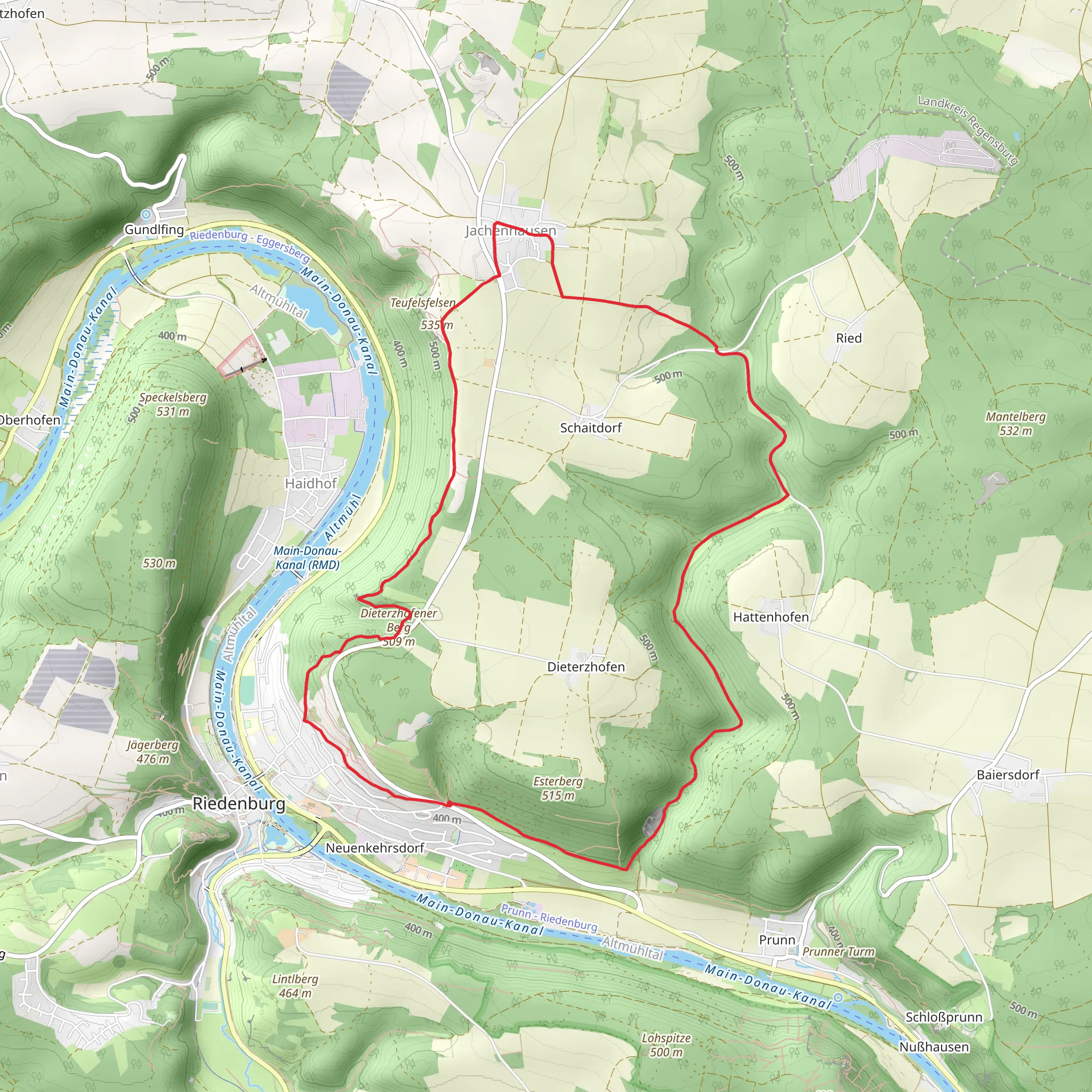 Rundweg Riedenburg mobile static map