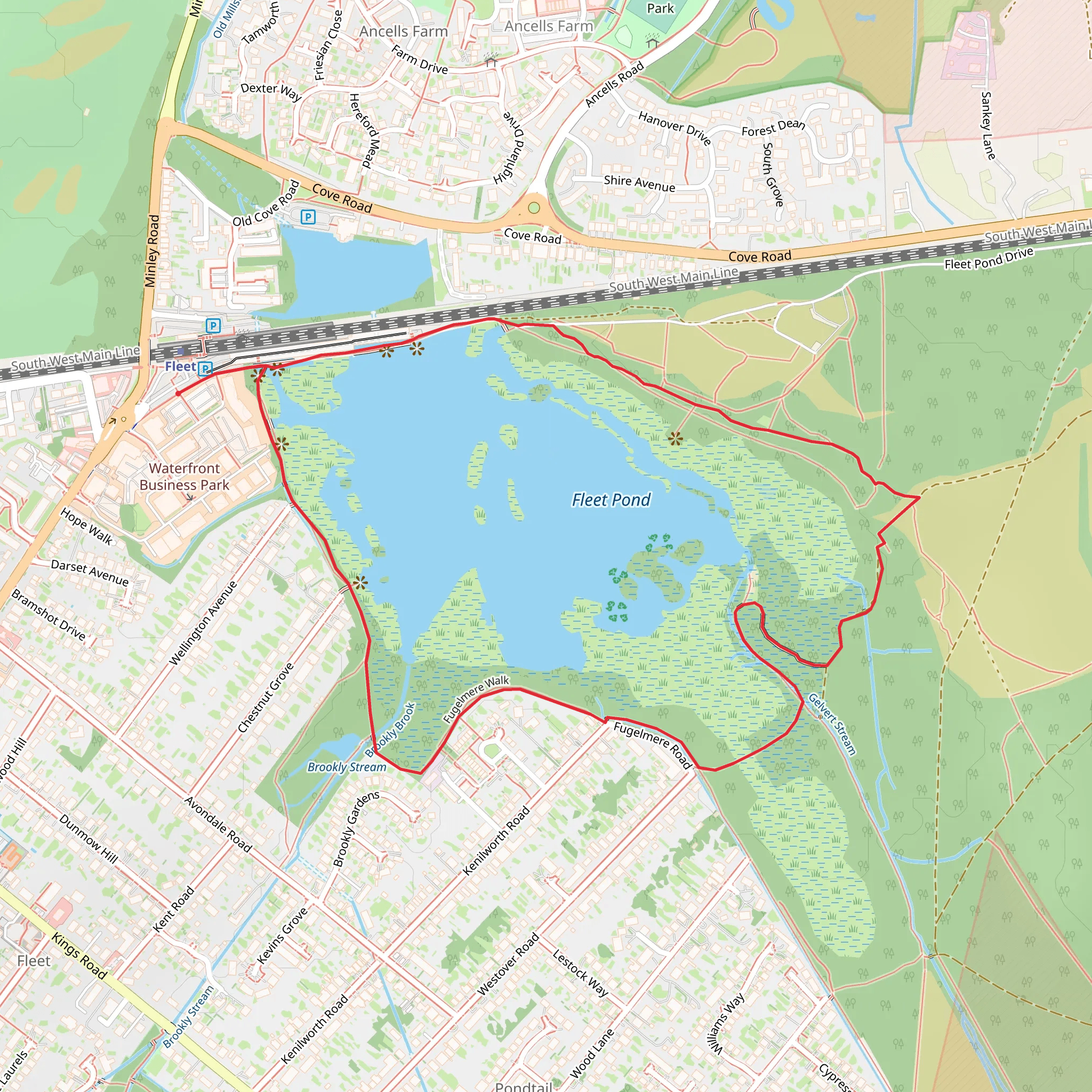 Fleet Pond Loop mobile static map