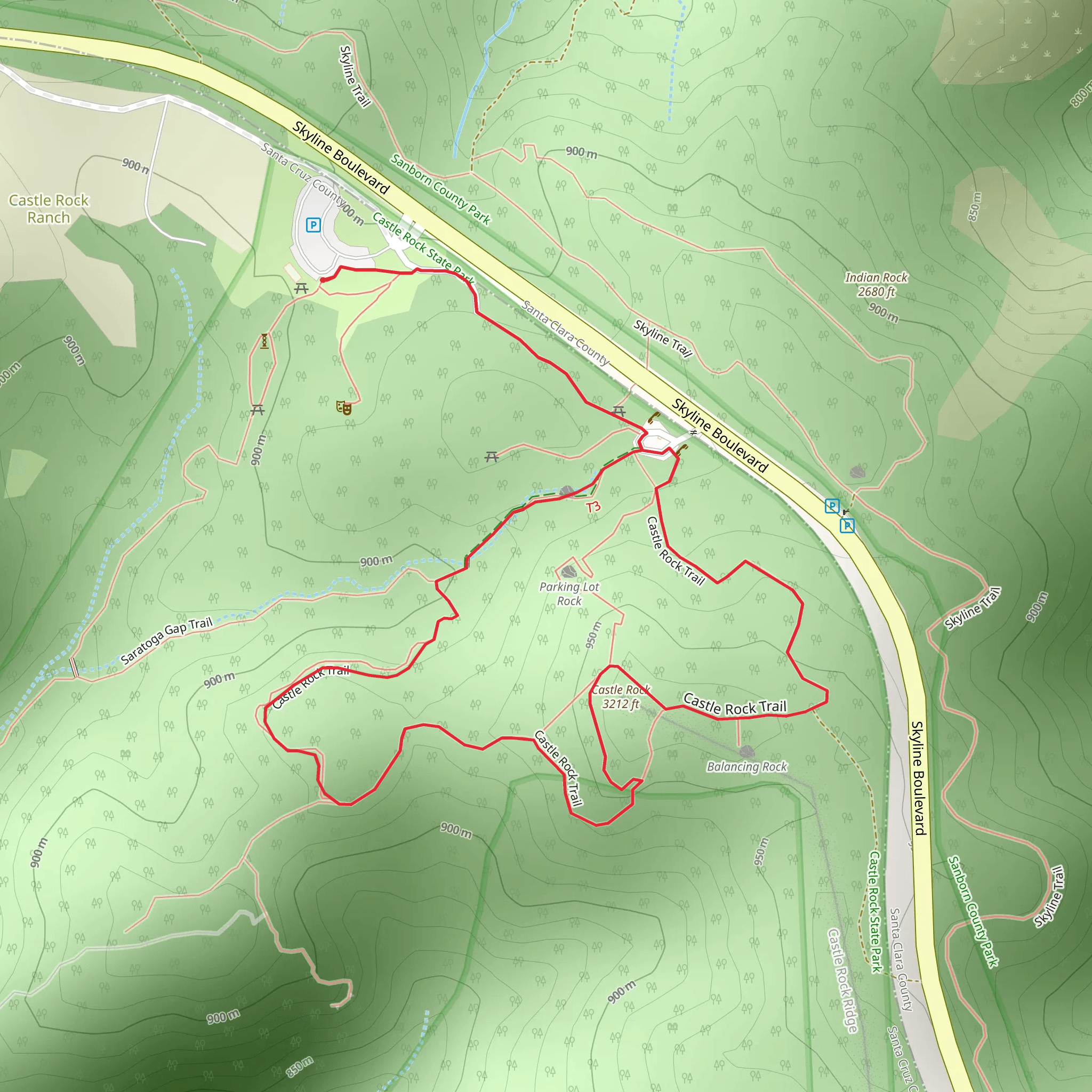 Castle Rock Loop mobile static map