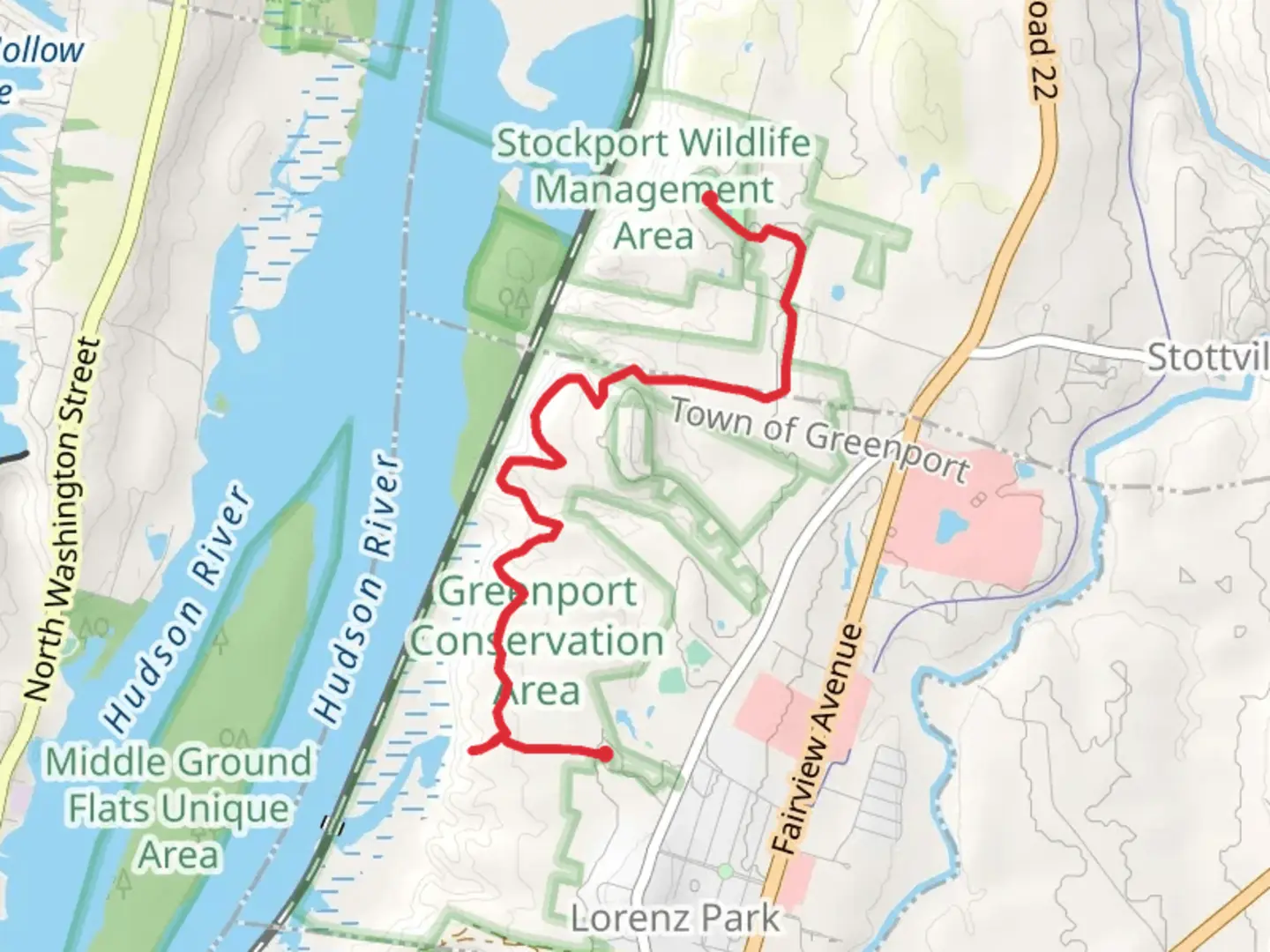 An image depicting the trail Livingston Parkway Circle to Harrier Hill Park and its surrounding area.