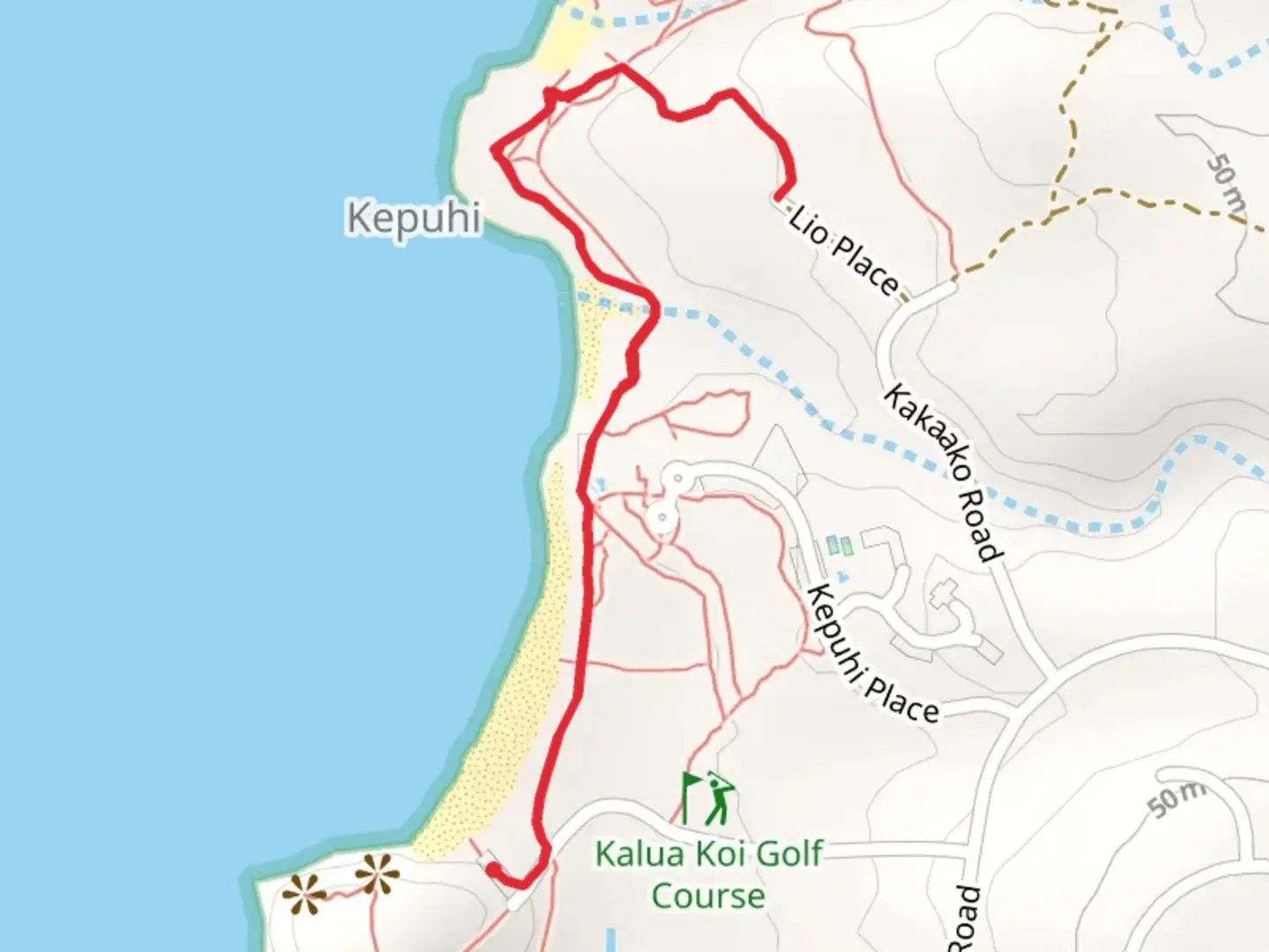 An image depicting the trail Kepuhi Bay Walk and its surrounding area.
