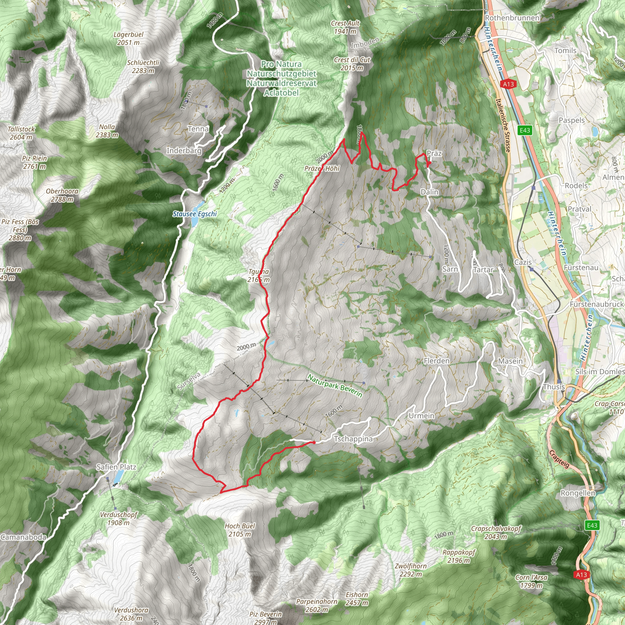 Heinzenberger-Gratweg mobile static map