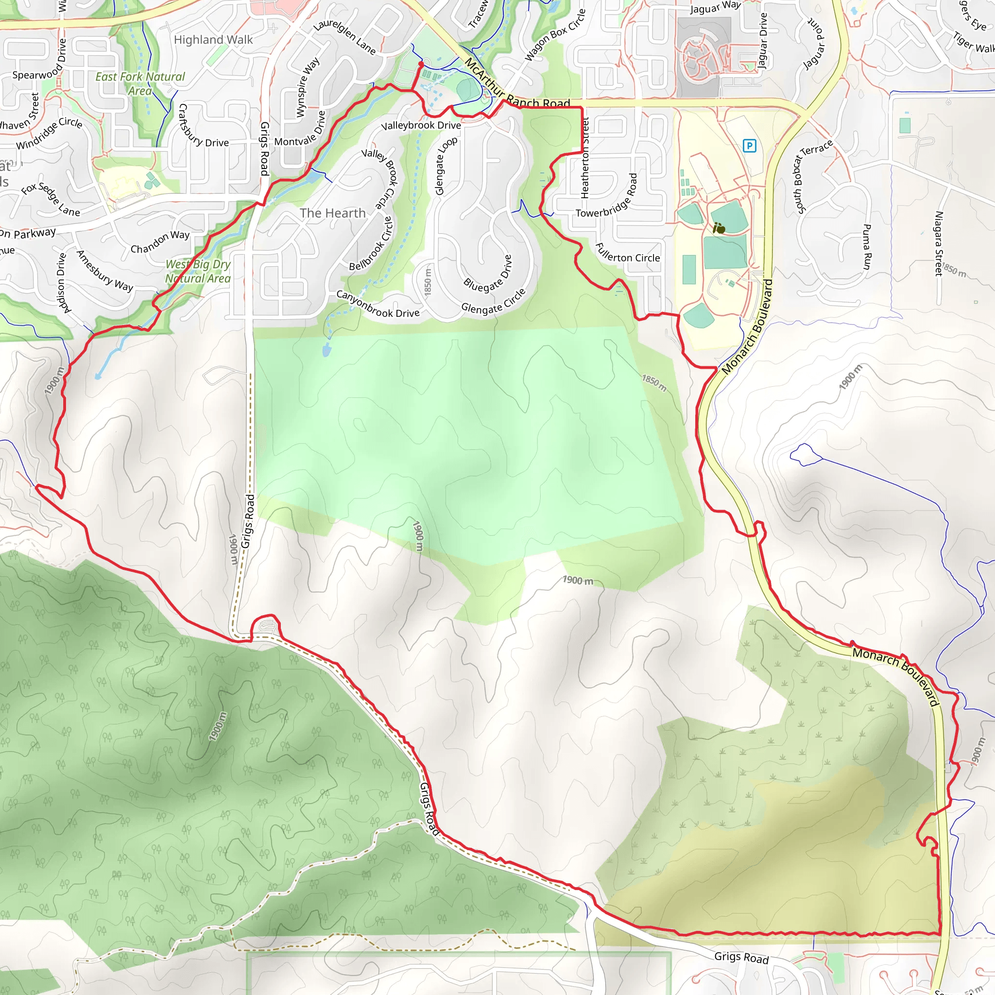 Big Dry Creek Loop Trail mobile static map