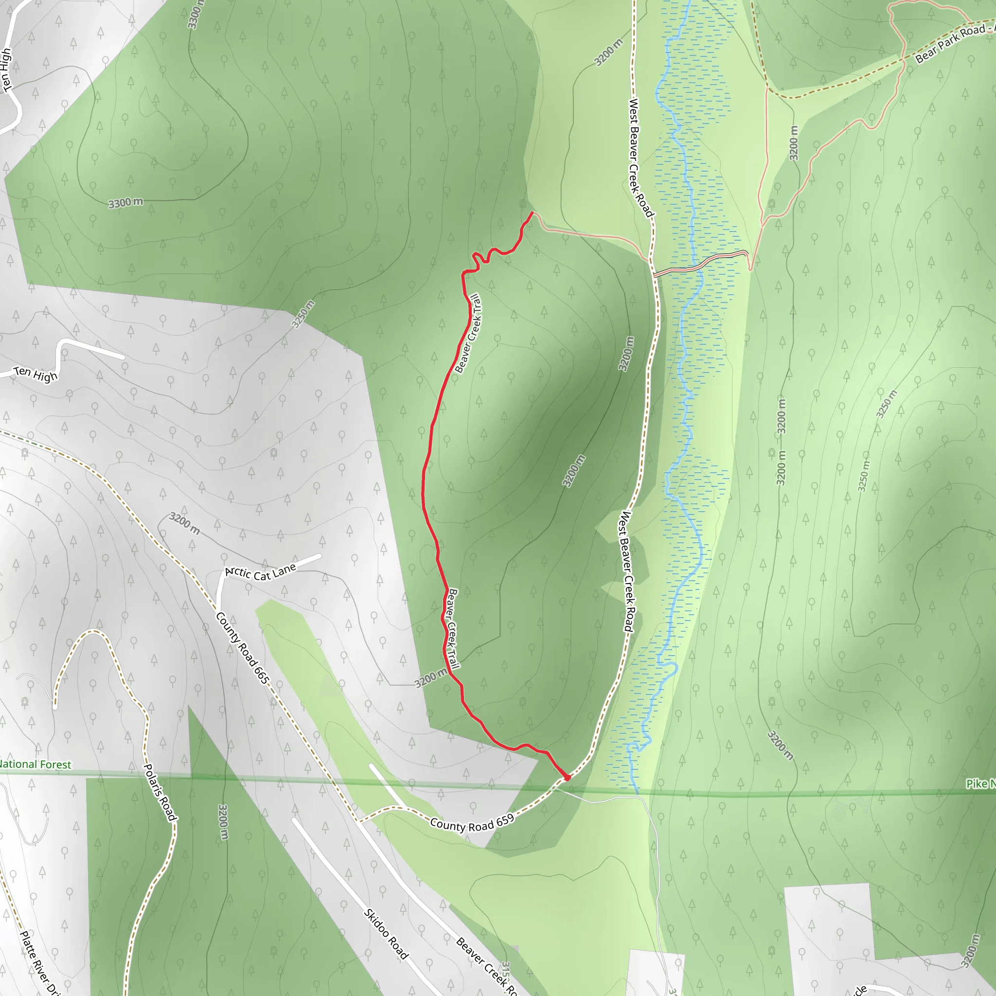 Beaver Creek Trail mobile static map