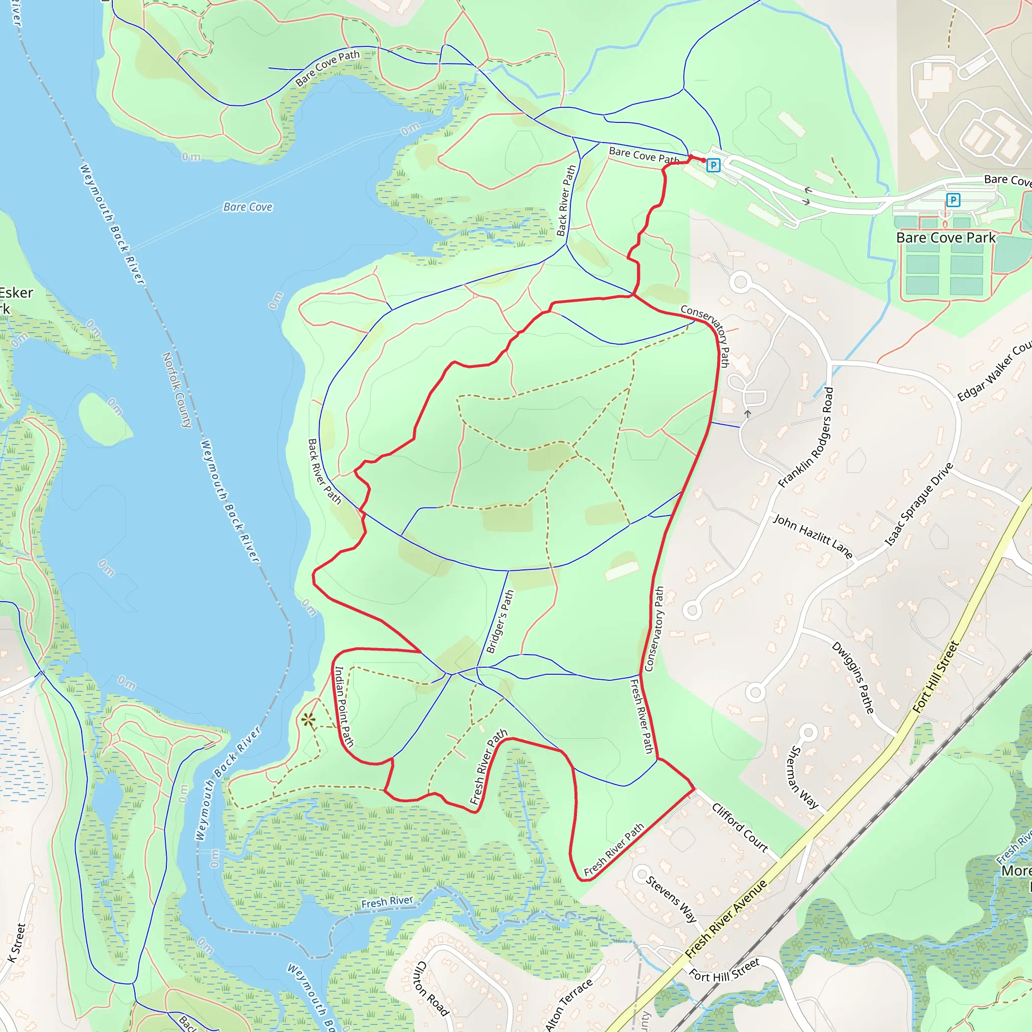 Fresh River - Bare Cove Park mobile static map