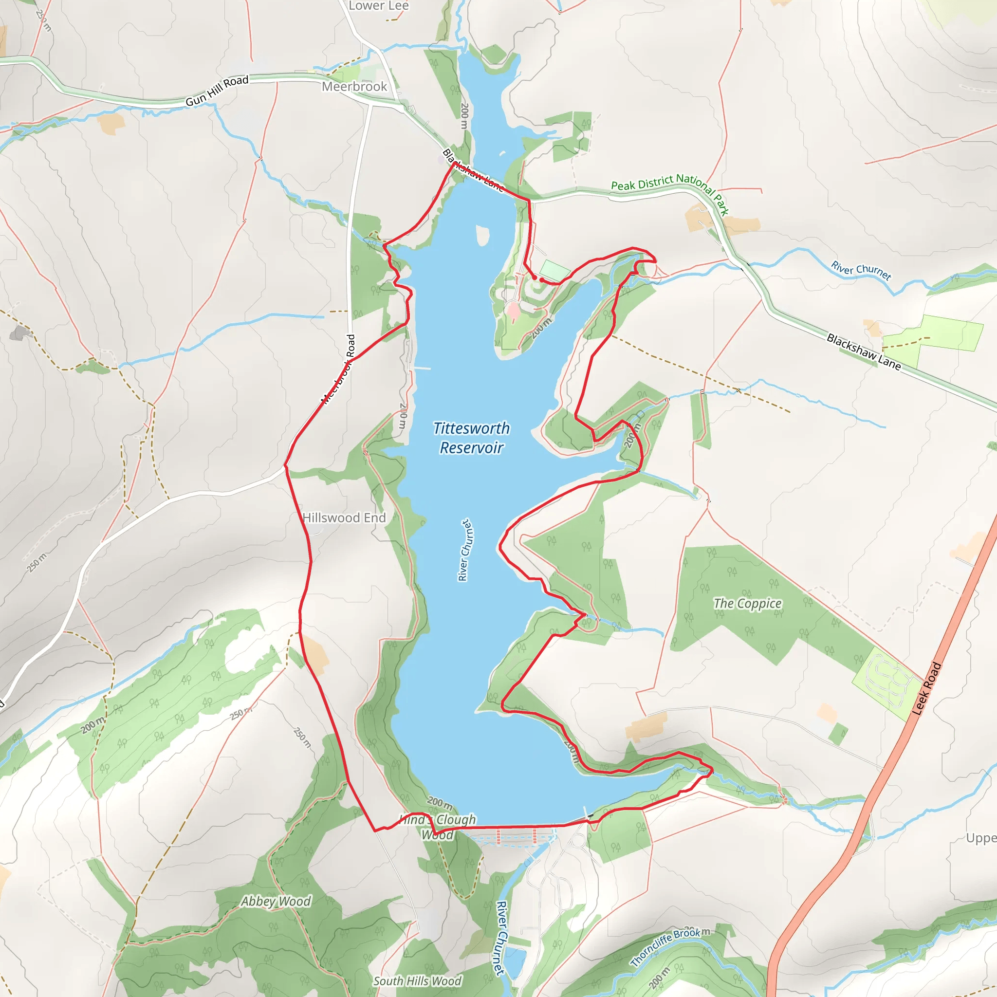 Tittesworth Reservoir Loop - Leek mobile static map
