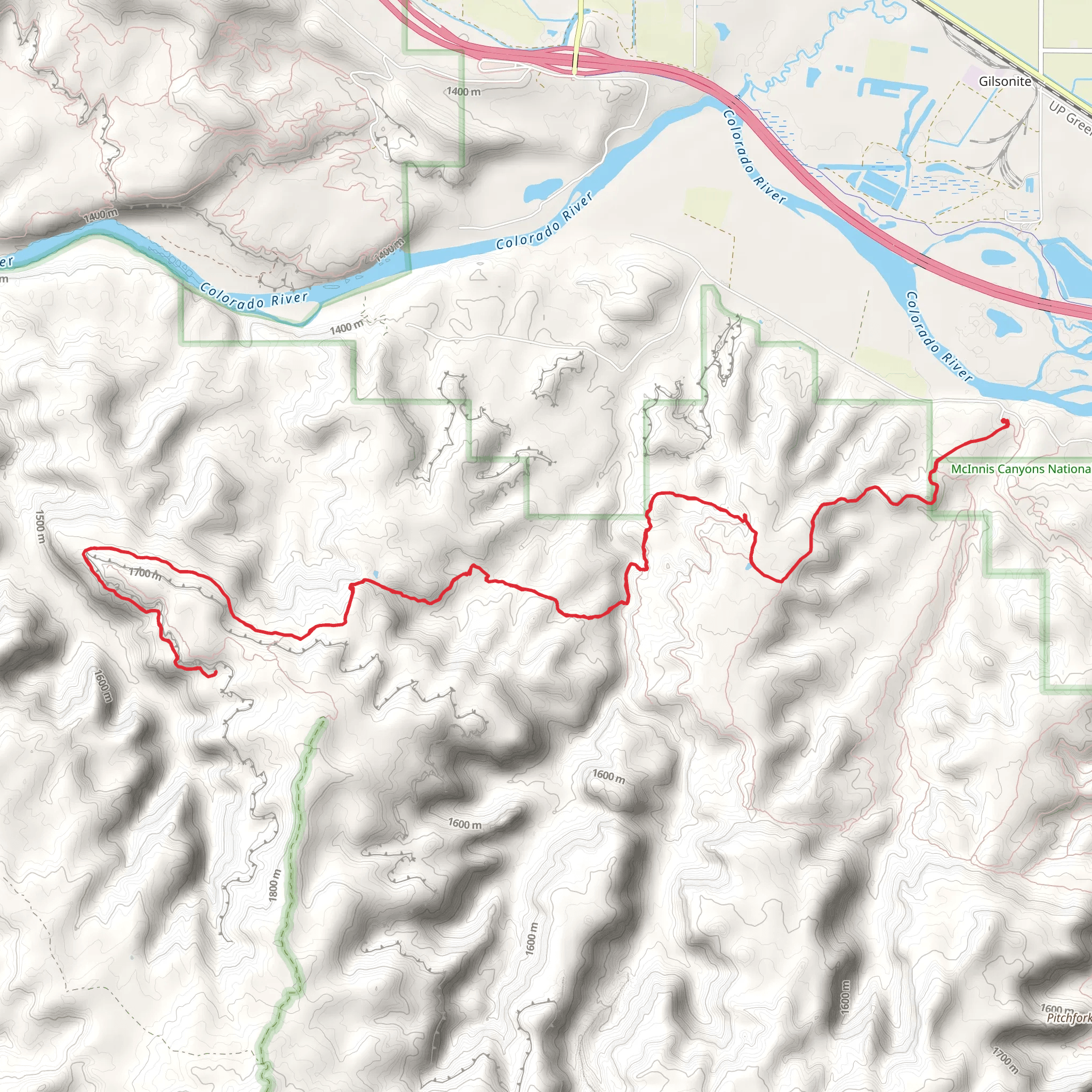 Rattlesnake Arches Trail and Pollock 1 mobile static map