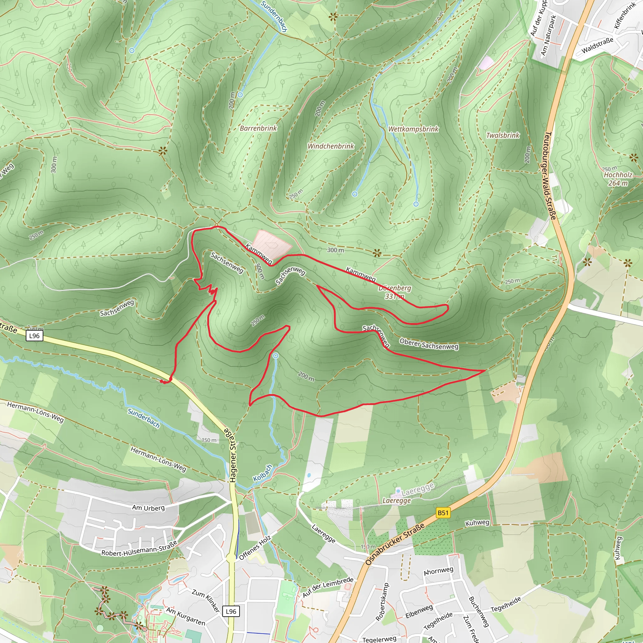 Dörenberg Loop via Kneipp to go Loop mobile static map