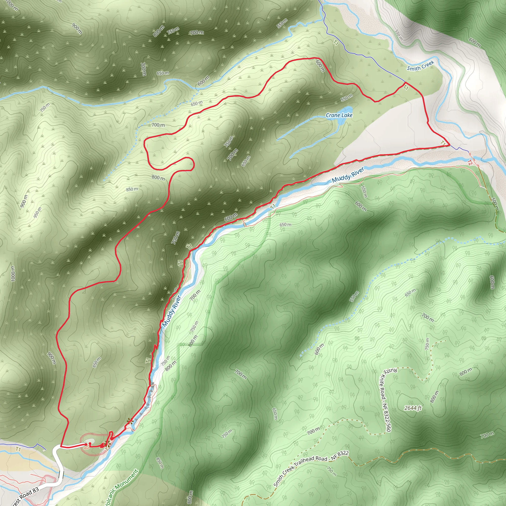 Lava Canyon Loop Trail mobile static map
