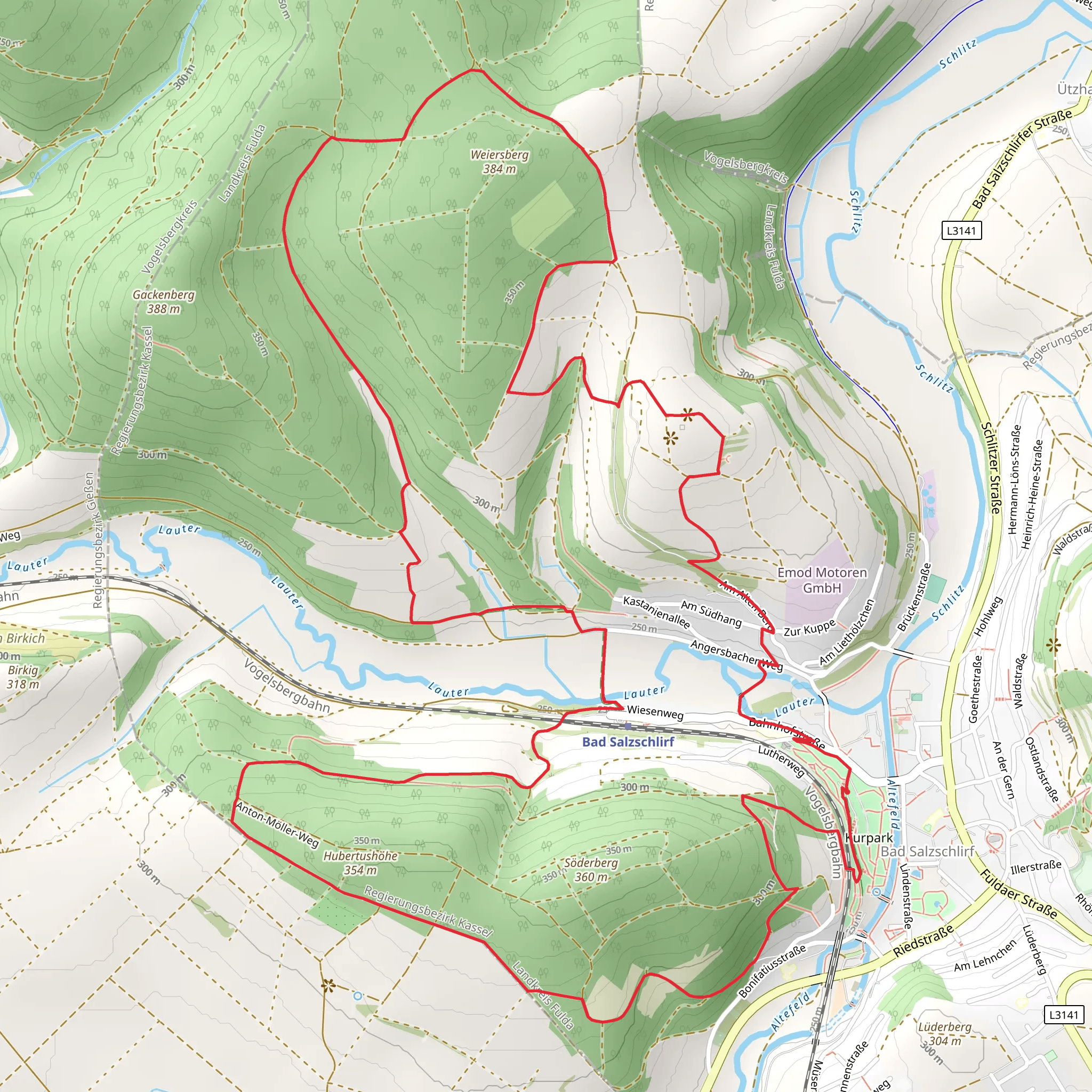 Koppe via Anton-Möller-Weg and Tour de Natur mobile static map