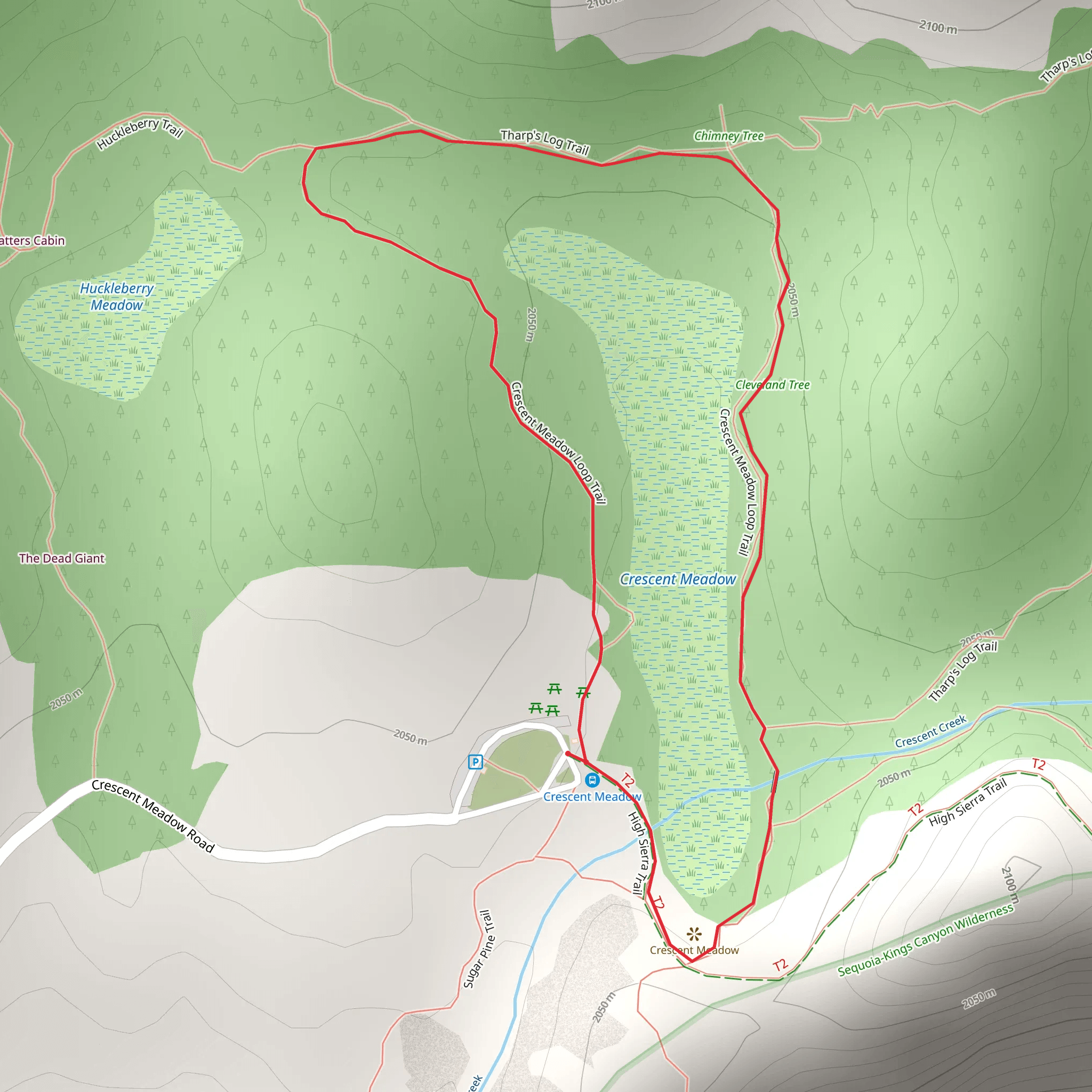 Crescent Meadow Loop Trail mobile static map