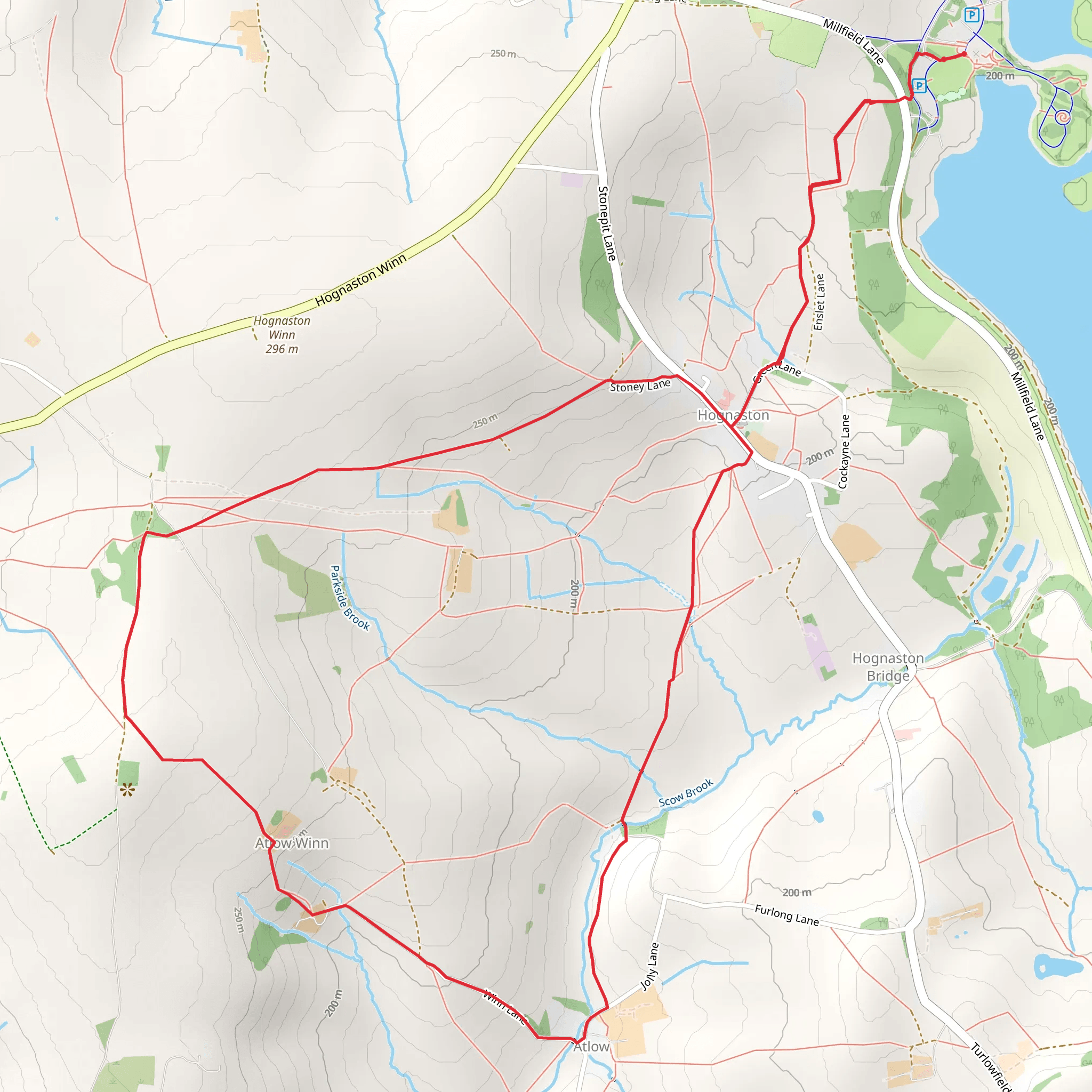Carsington Water - Hognaston and Madge Hill mobile static map