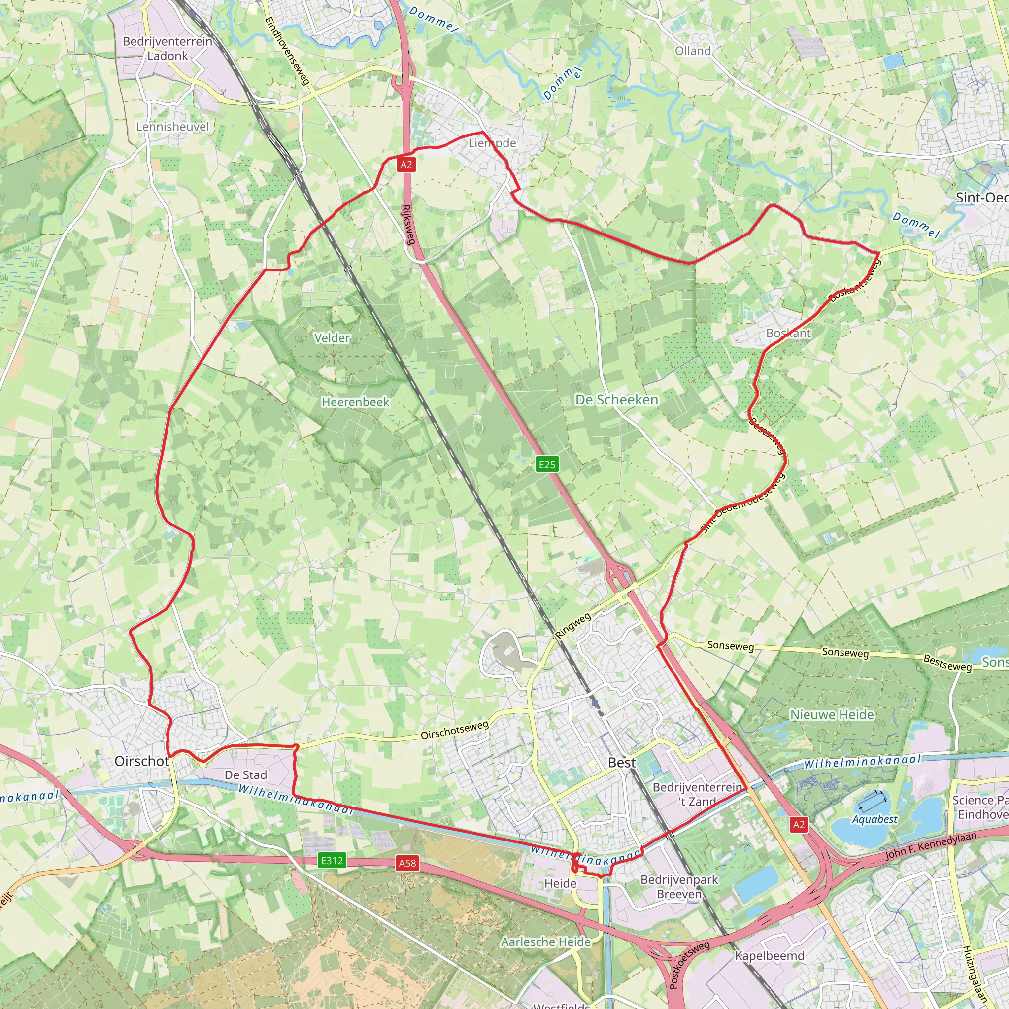 Bestse Weg, Oude Grint Weg and Sint Oedenrodese Weg mobile static map