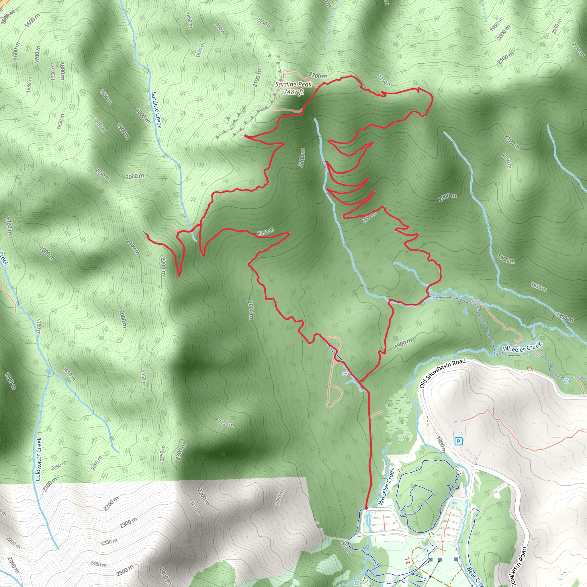 Wheeler Creek Trail, Ogden Canyon Overlook Trail and Sardine Peak Trail mobile static map