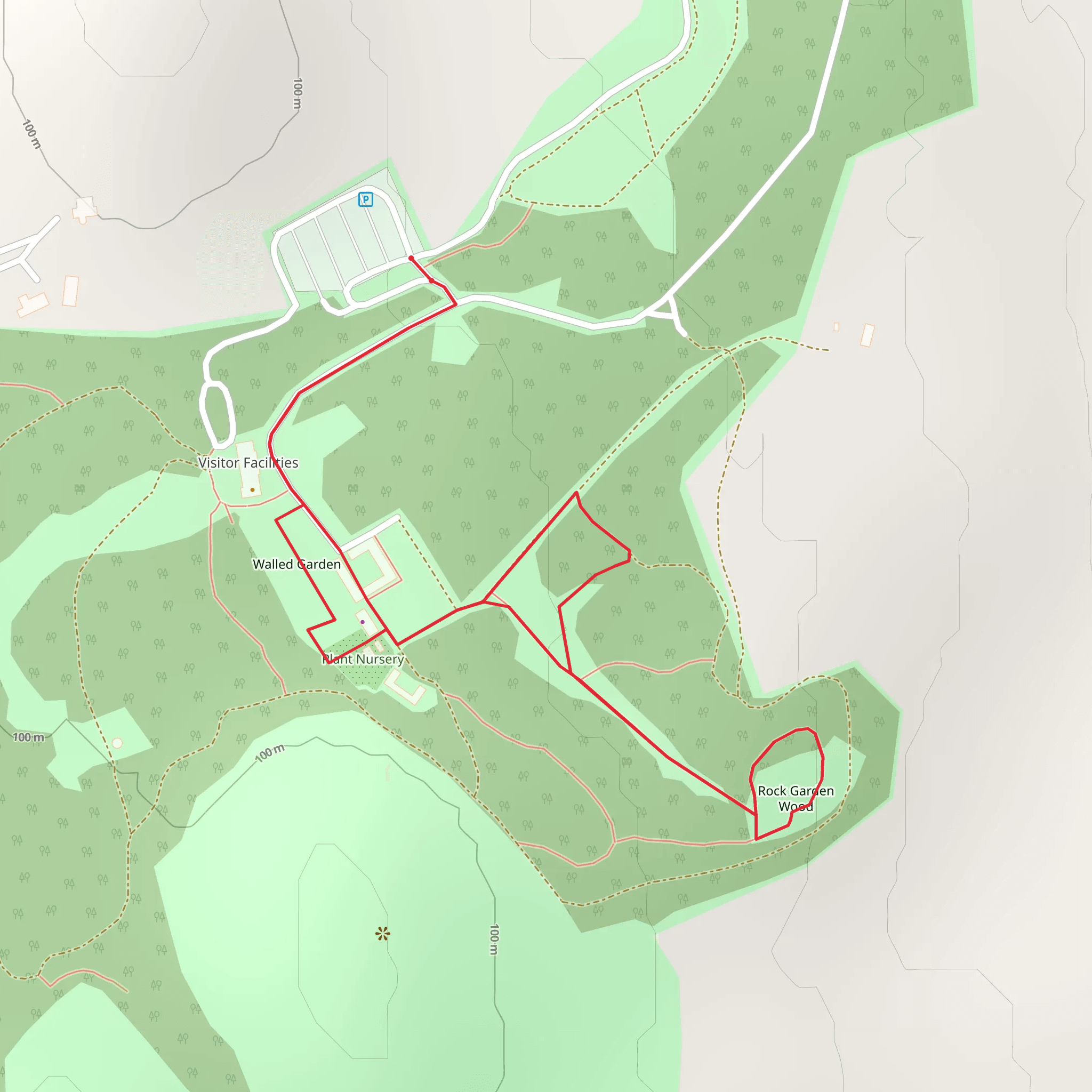Rowallane Garden - Woodland Walk mobile static map