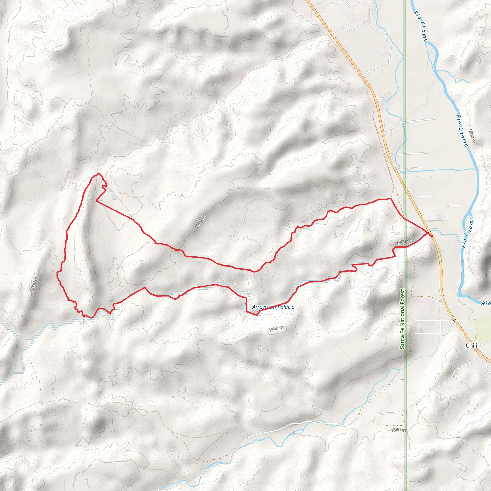 Lemitas Trail and Arroyo del Palacio Trail Loop mobile static map