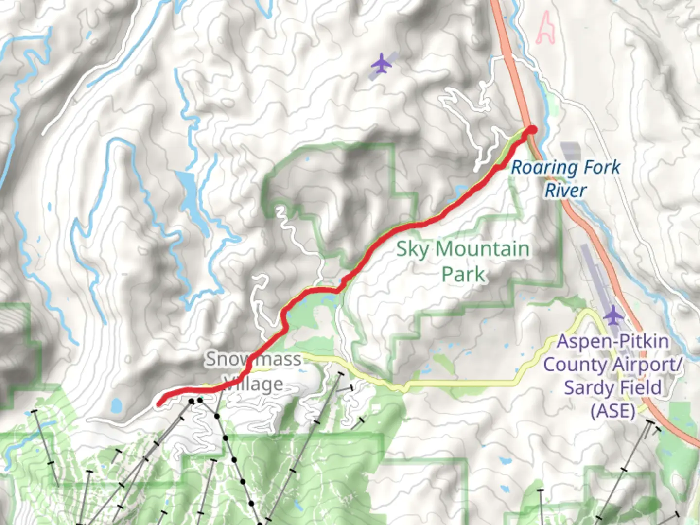 An image depicting the trail Brush Creek Trail and its surrounding area.
