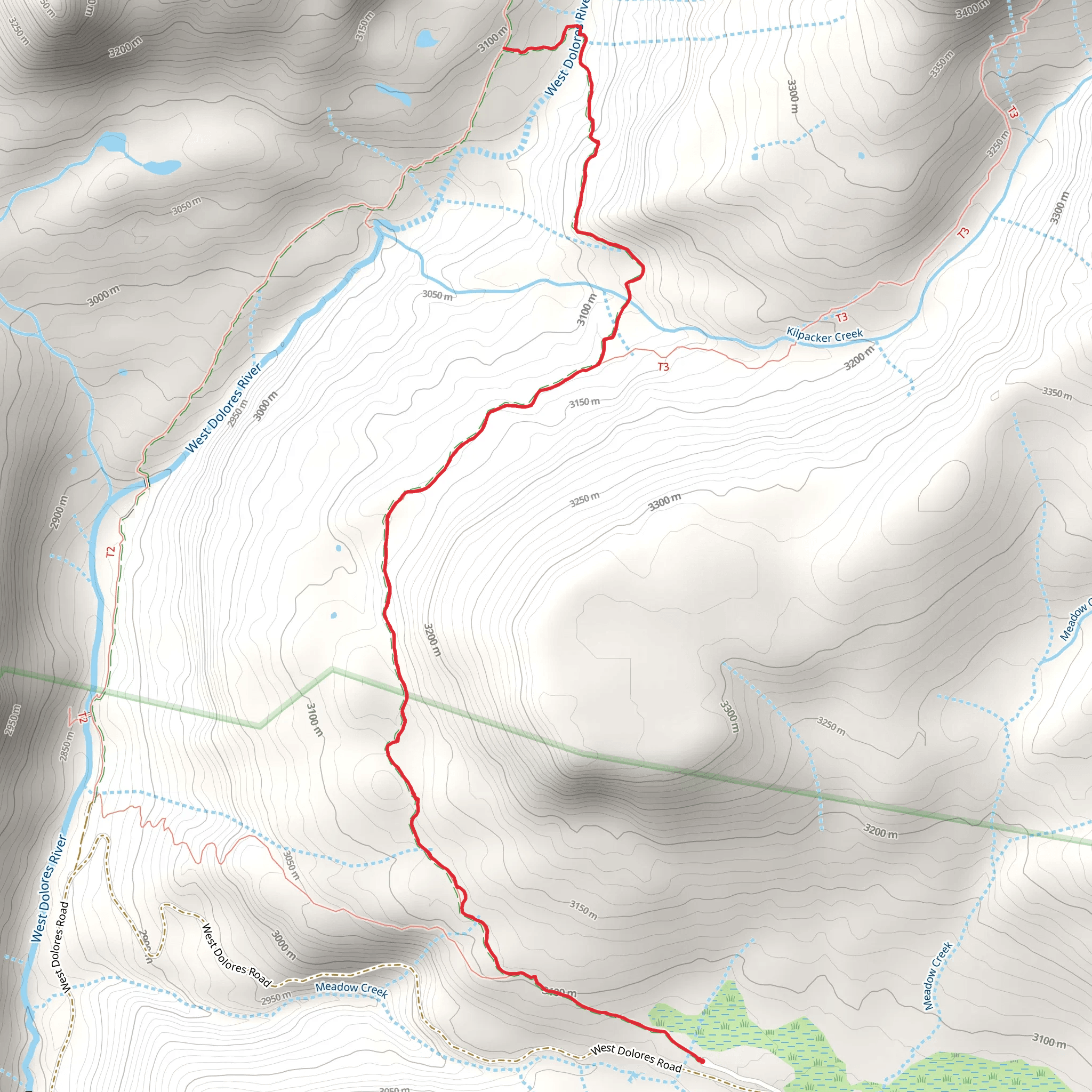 Kilpacker Trail mobile static map