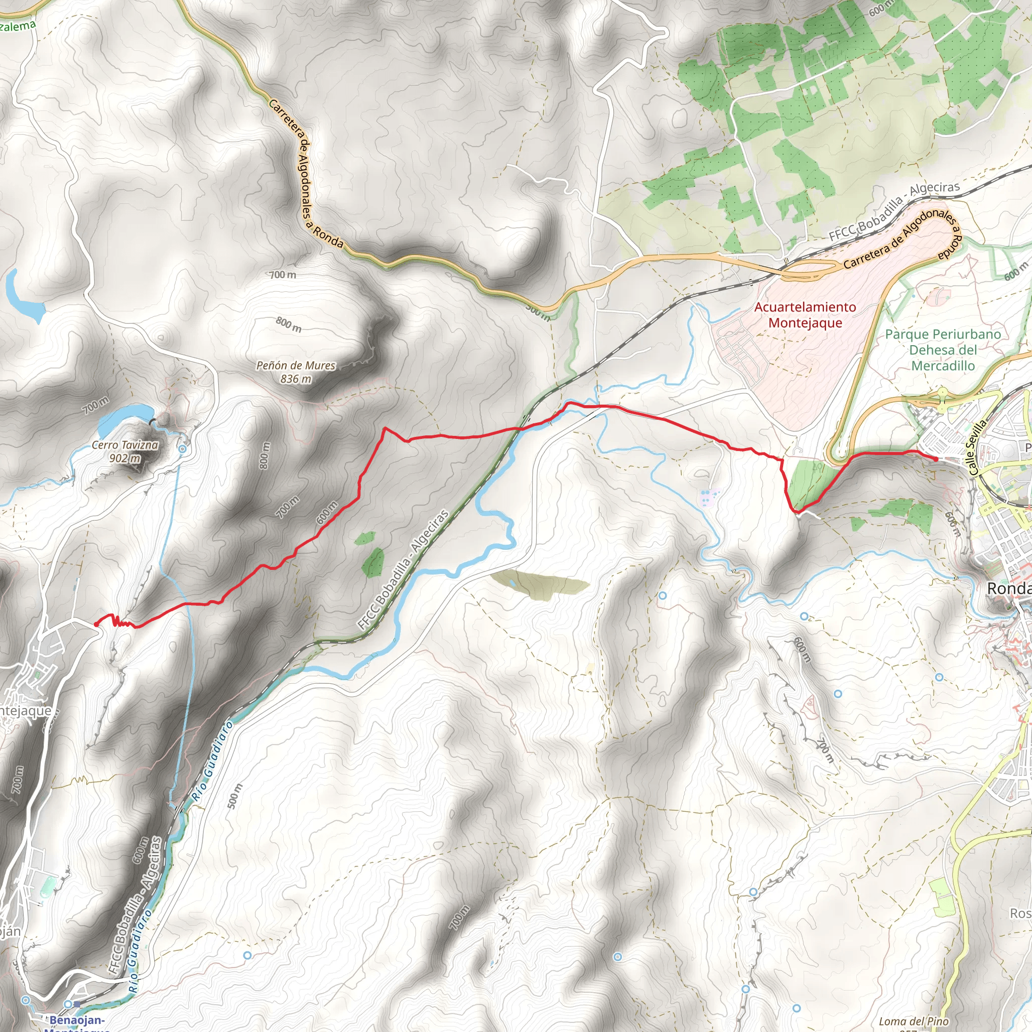From Ronda to Montejaque - Guadiaro PR A 251 mobile static map