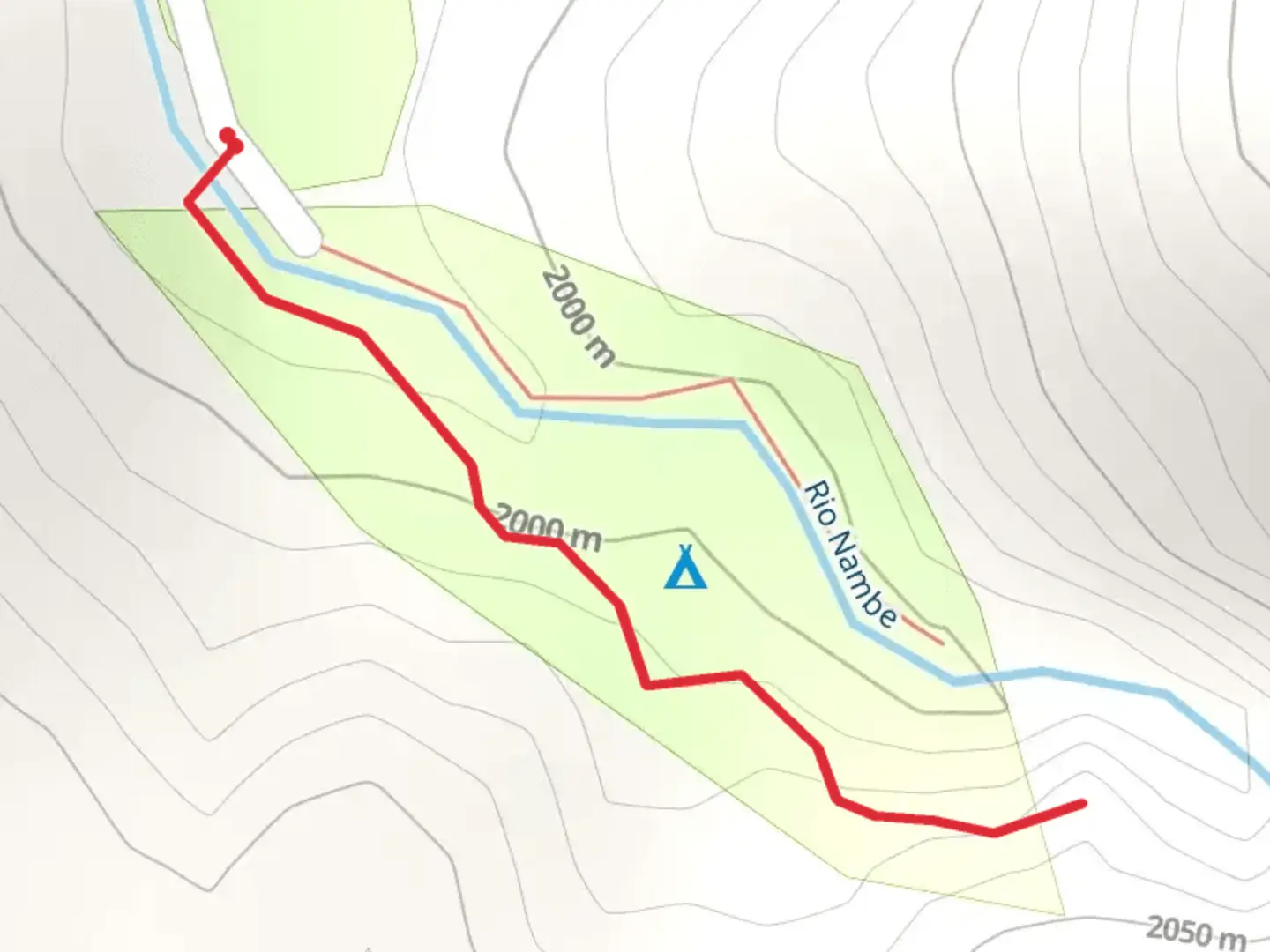 An image depicting the trail Rio Nambe and its surrounding area.